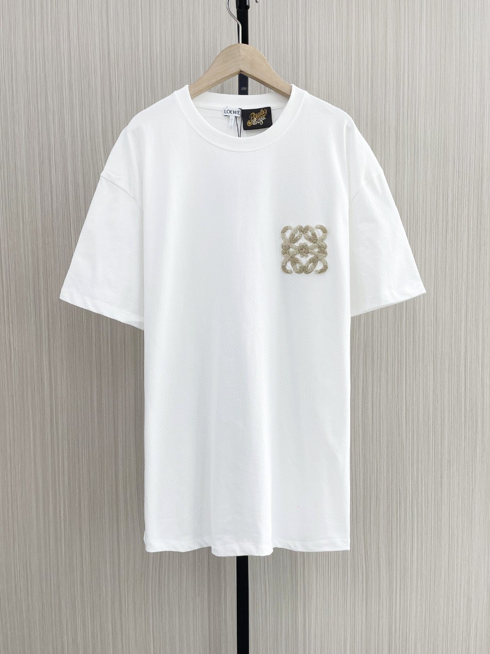 ロエベtシャツ ハウル偽物 ロゴ刺繍 ファッション  純綿 トップス 短袖 柔らかい ホワイト_6