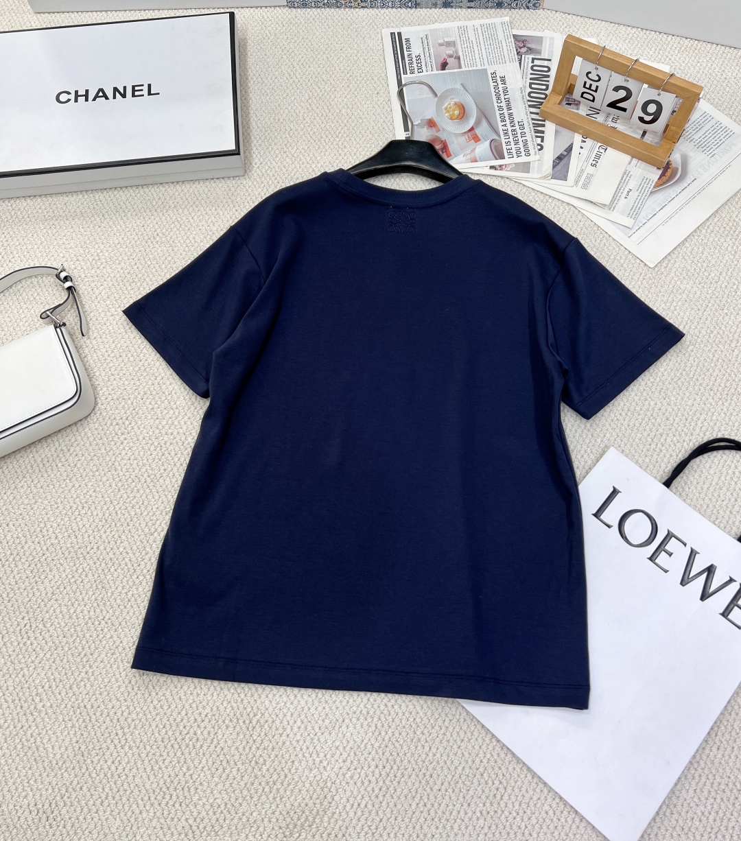 ロエベ tシャツ 黒激安通販 プリント ファッション  純綿 トップス 短袖 L611210 ブルー_2