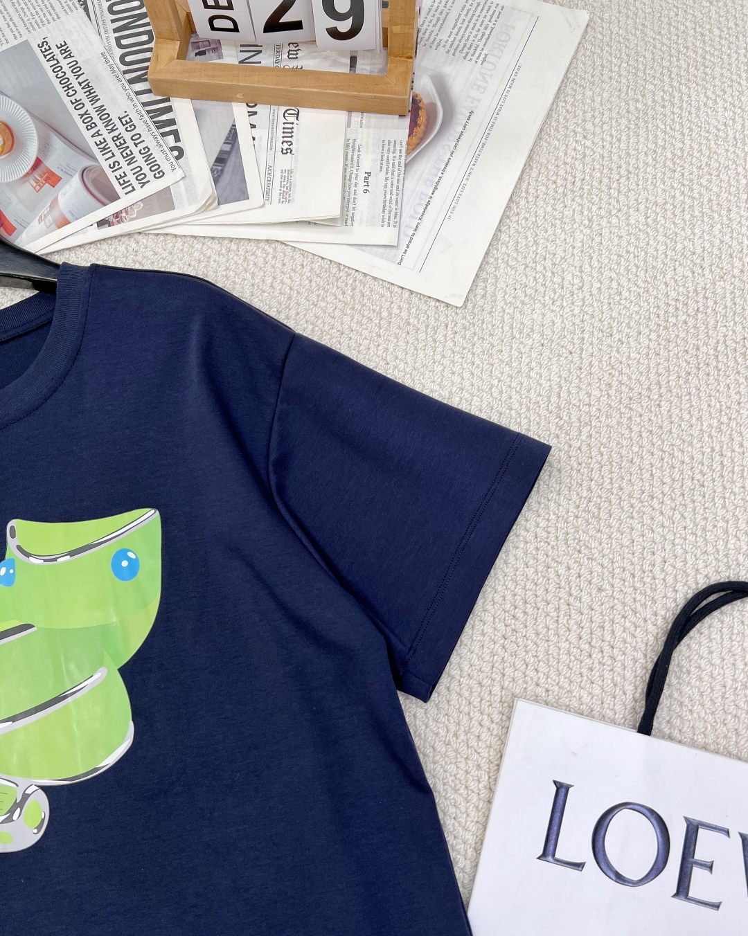 ロエベ tシャツ 黒激安通販 プリント ファッション  純綿 トップス 短袖 L611210 ブルー_6