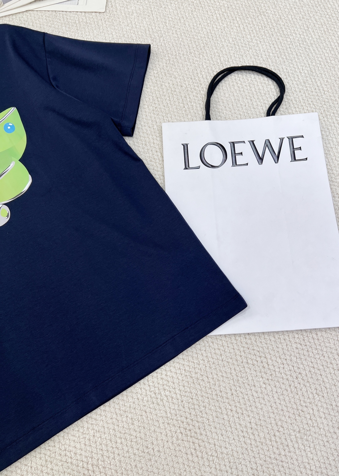 ロエベ tシャツ 黒激安通販 プリント ファッション  純綿 トップス 短袖 L611210 ブルー_7