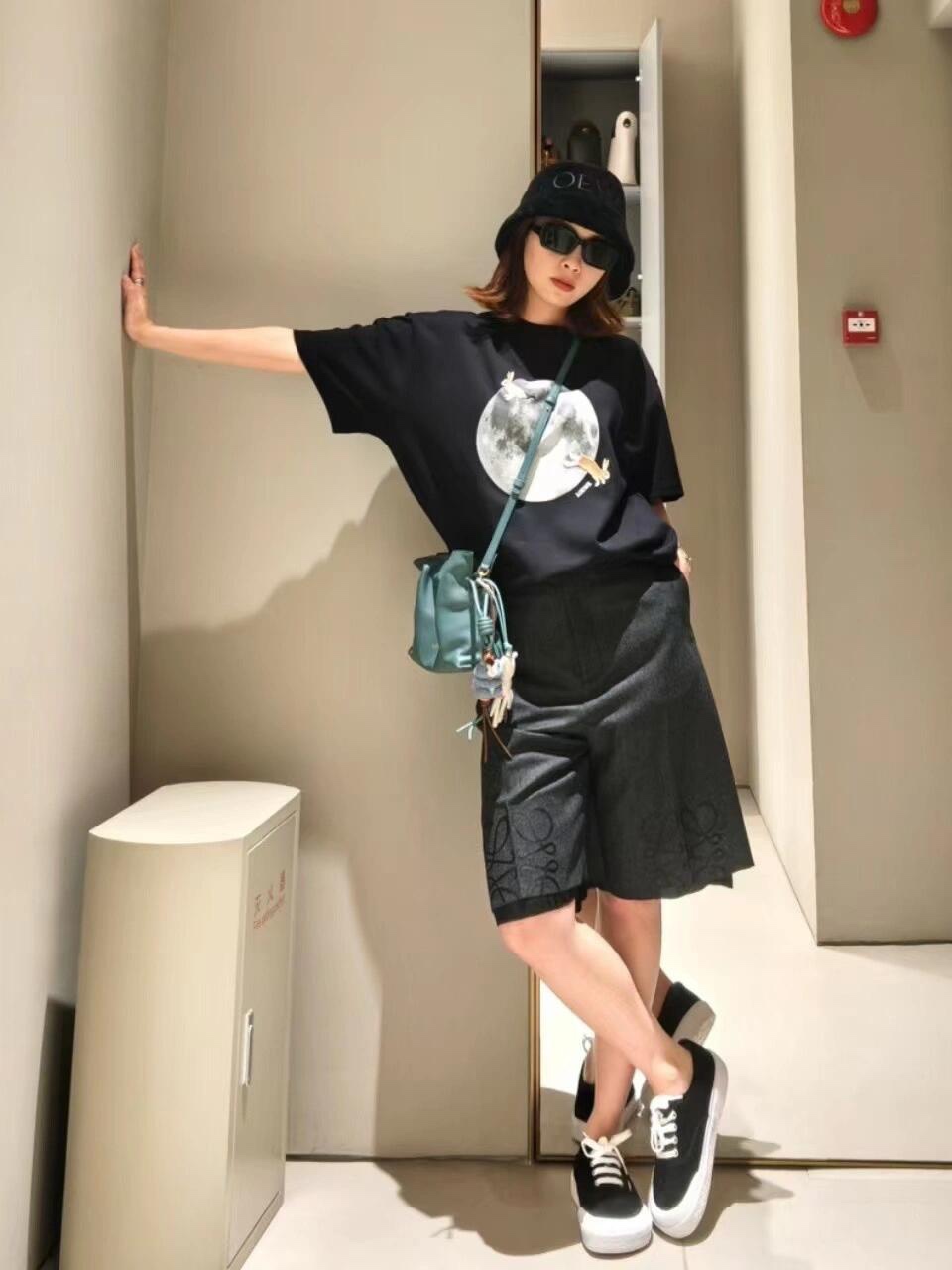 ロエベパンツコピー ショットパンツ ズボン 柔らかい 夏品 ブラック_10