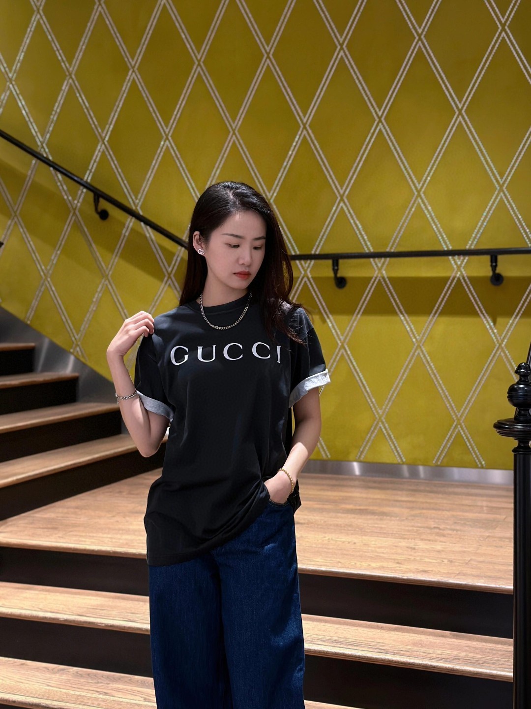 目を引く存在感 gucci t シャツ レディース偽物 トップス 半袖 柔らかい 純綿 ゆったり グレー_7