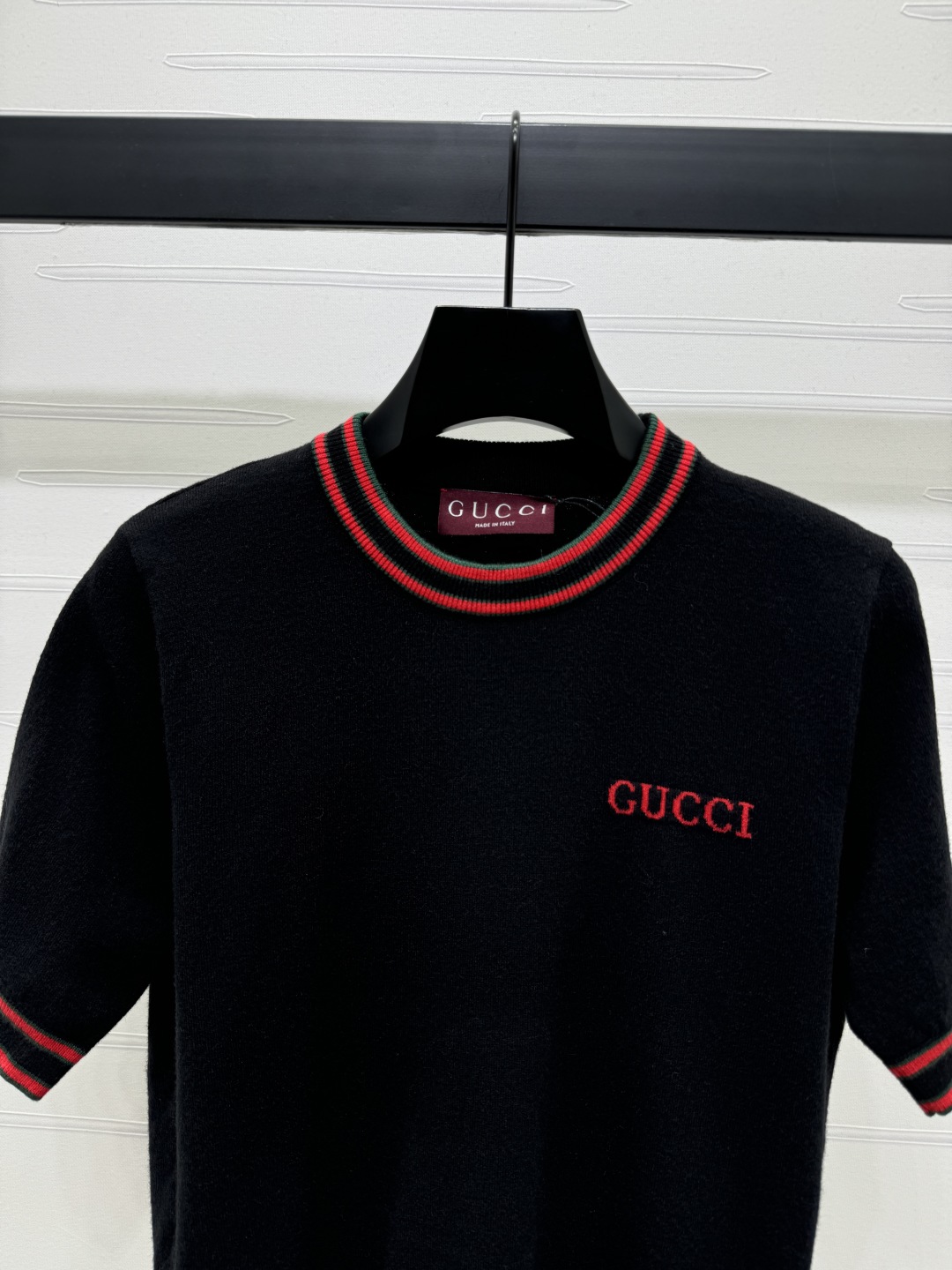 gucci レディ t シャツコピー ニット トップス 短袖 柔らかい 綿 シンプル ブラック_3