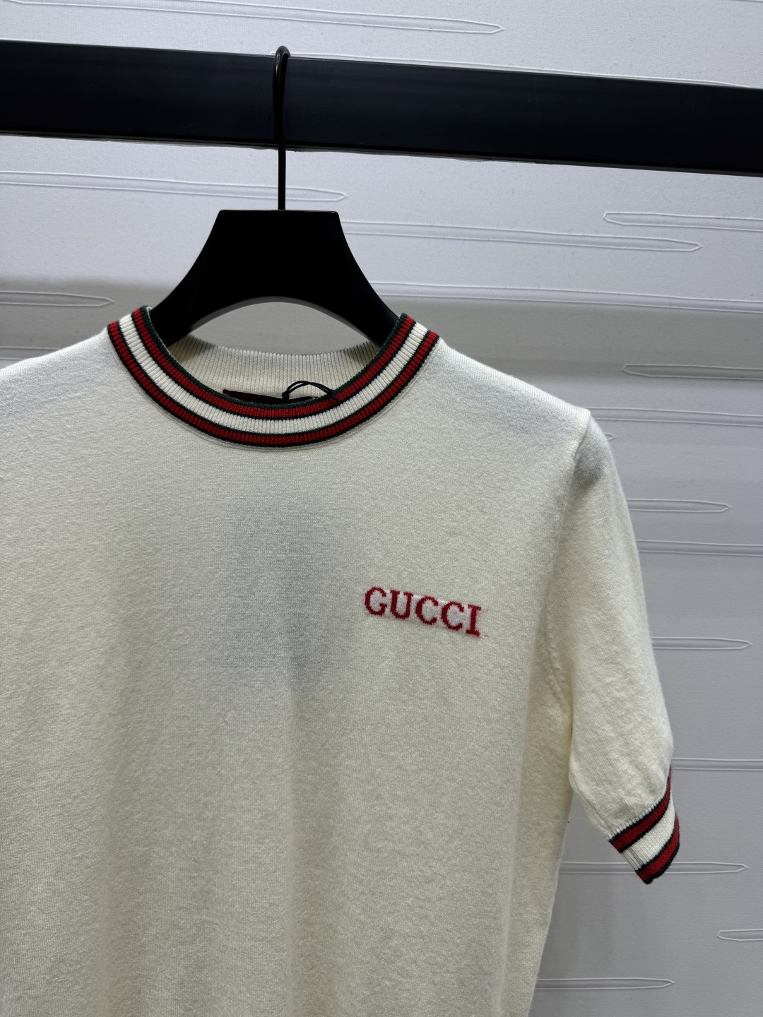 gucci 半袖スーパーコピー ニット トップス 短袖 柔らかい 綿 シンプル ホワイト_2