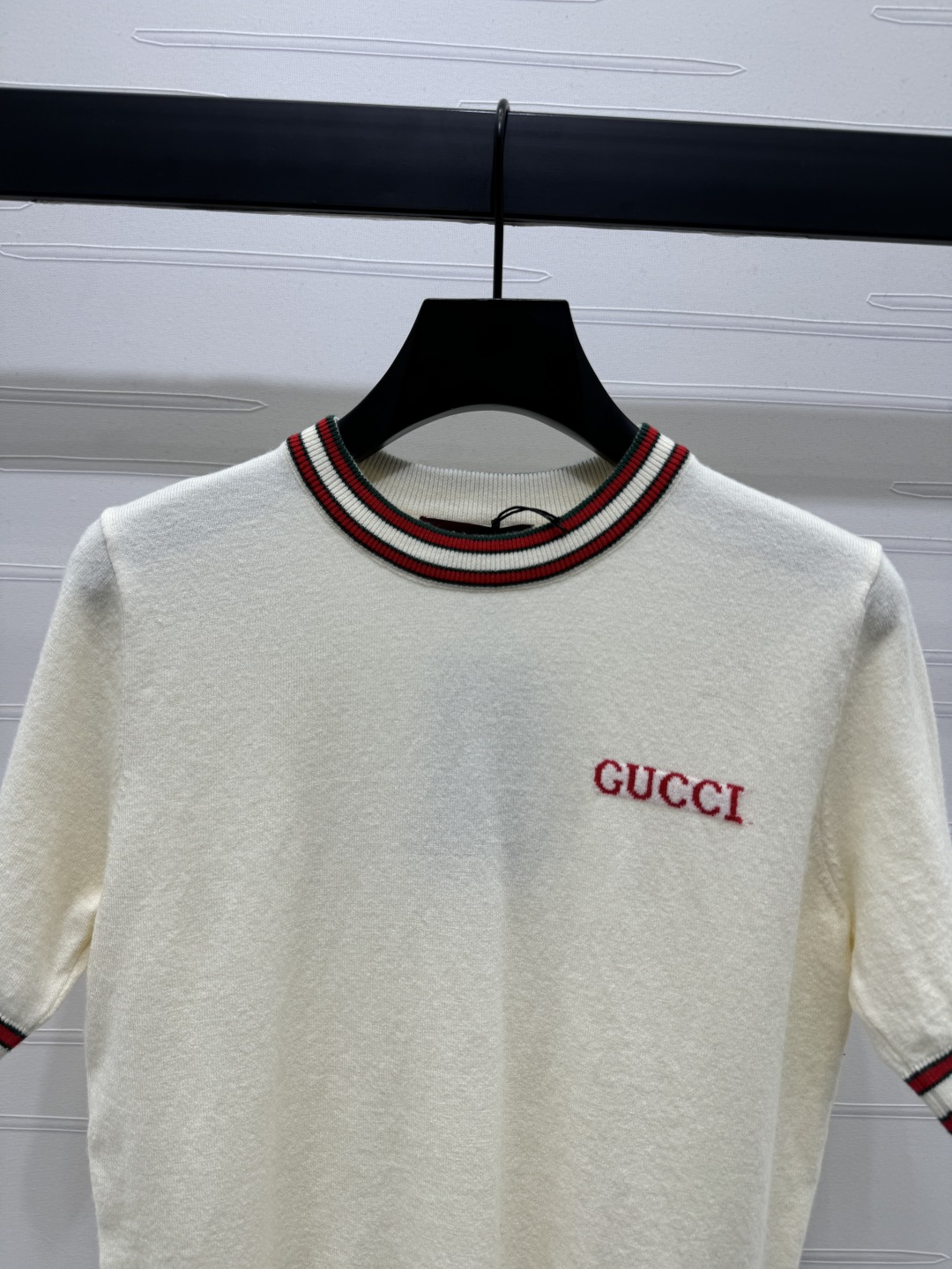 gucci 半袖スーパーコピー ニット トップス 短袖 柔らかい 綿 シンプル ホワイト_5