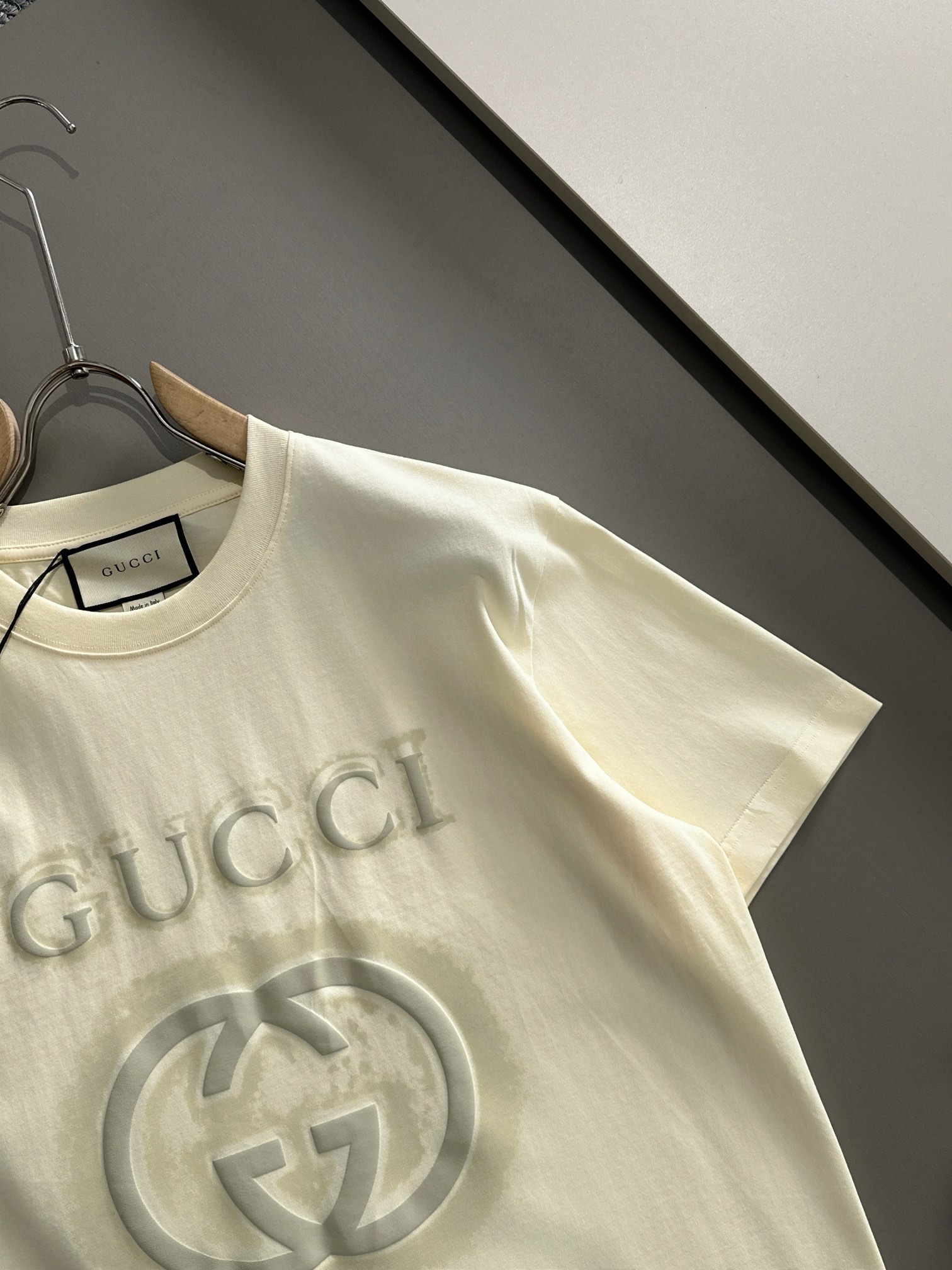 gucci t シャツ スパンコール偽物 プリント トップス tシャツ 男女兼用 100％綿 柔らかい ホワイト_5