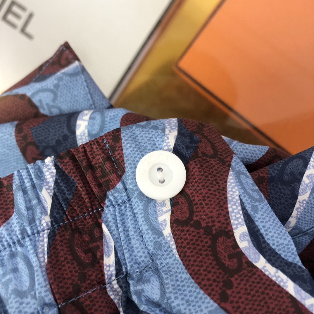 gucci ジャージ ズボンスーパーコピー ショットパンツ 純綿 花柄 柔らかい シンプル ブルー_3