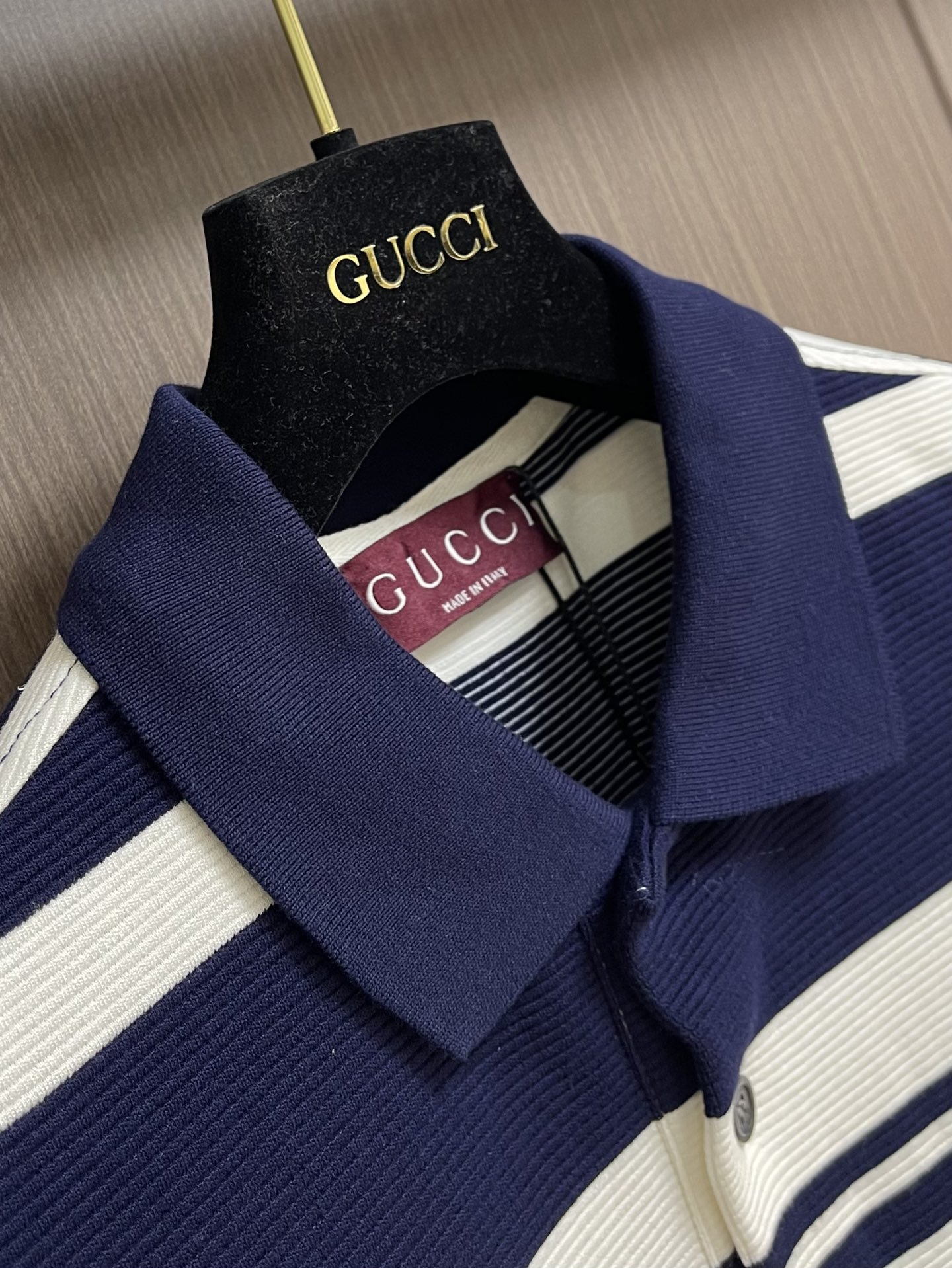 gucci メンズ シャツスーパーコピー ポロシャツ トップス 横縞 カジュアル 柔軟 ブルー_3