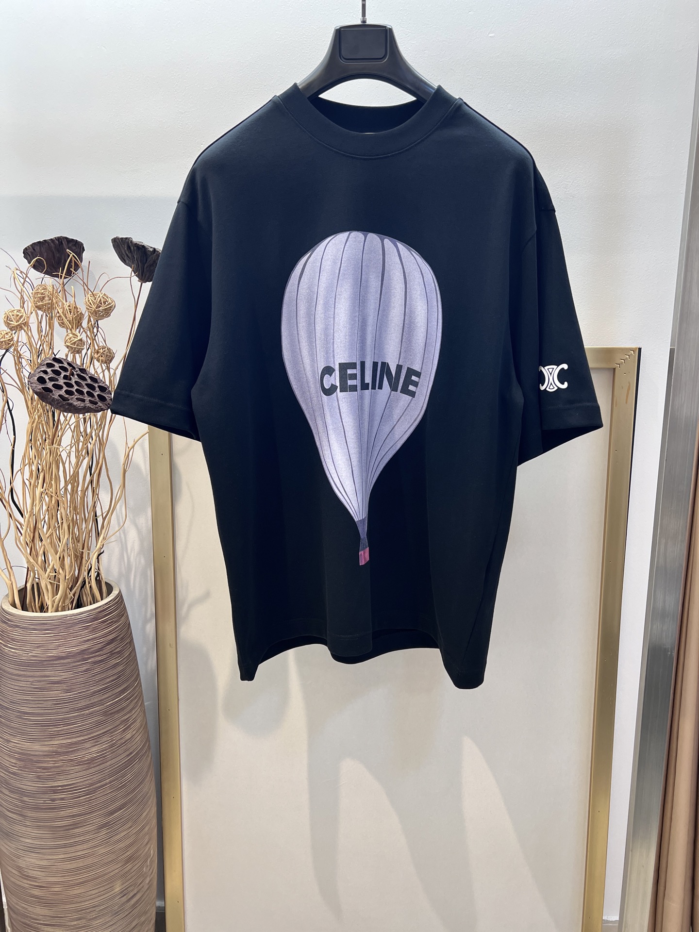 セリーヌtシャツサイズ感Ｎ級品 トップス 純綿 シンプル 男女兼用 ブラック_1