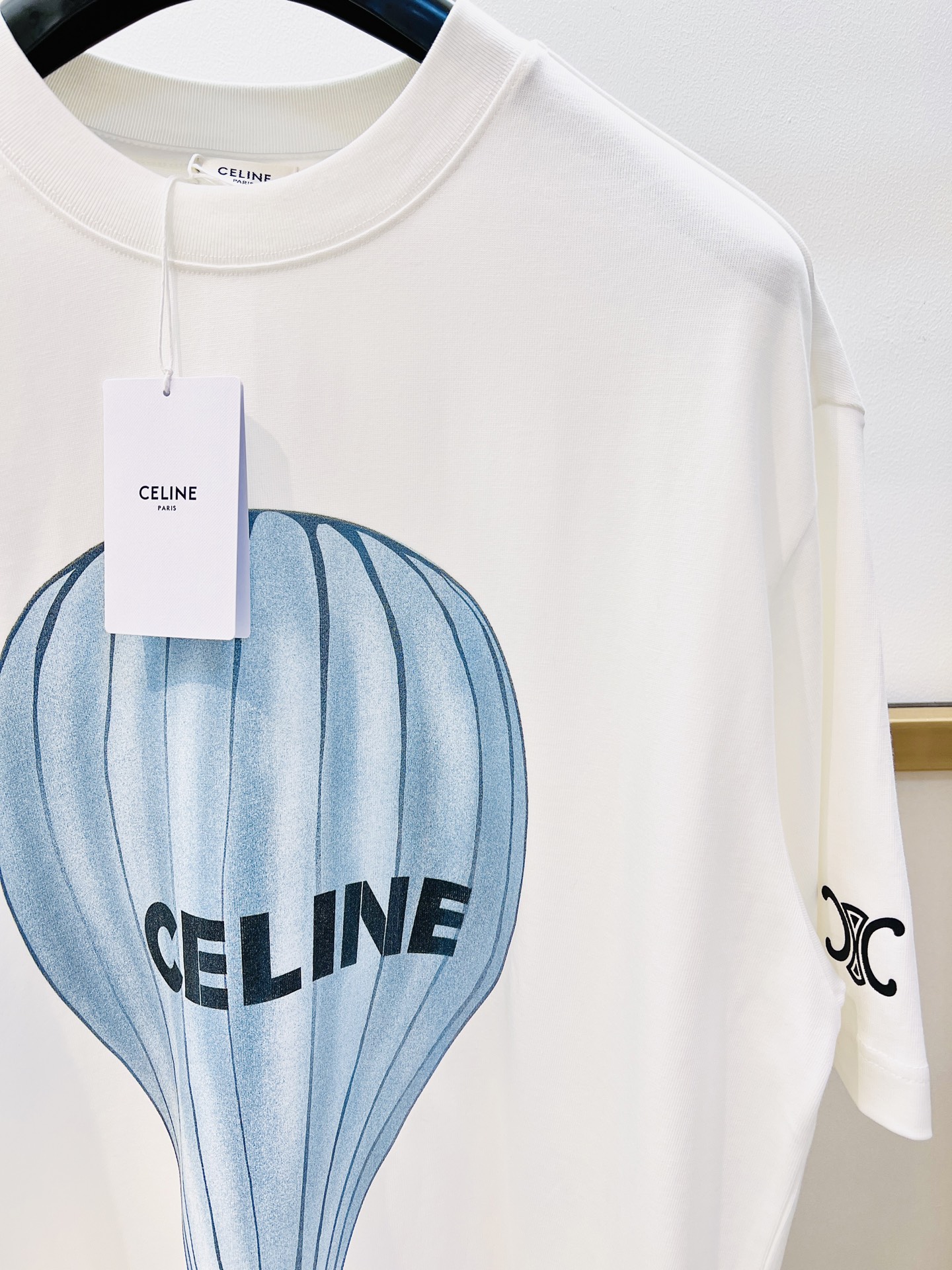 セリーヌtシャツサイズコピー トップス 純綿 シンプル 男女兼用 ホワイト_2
