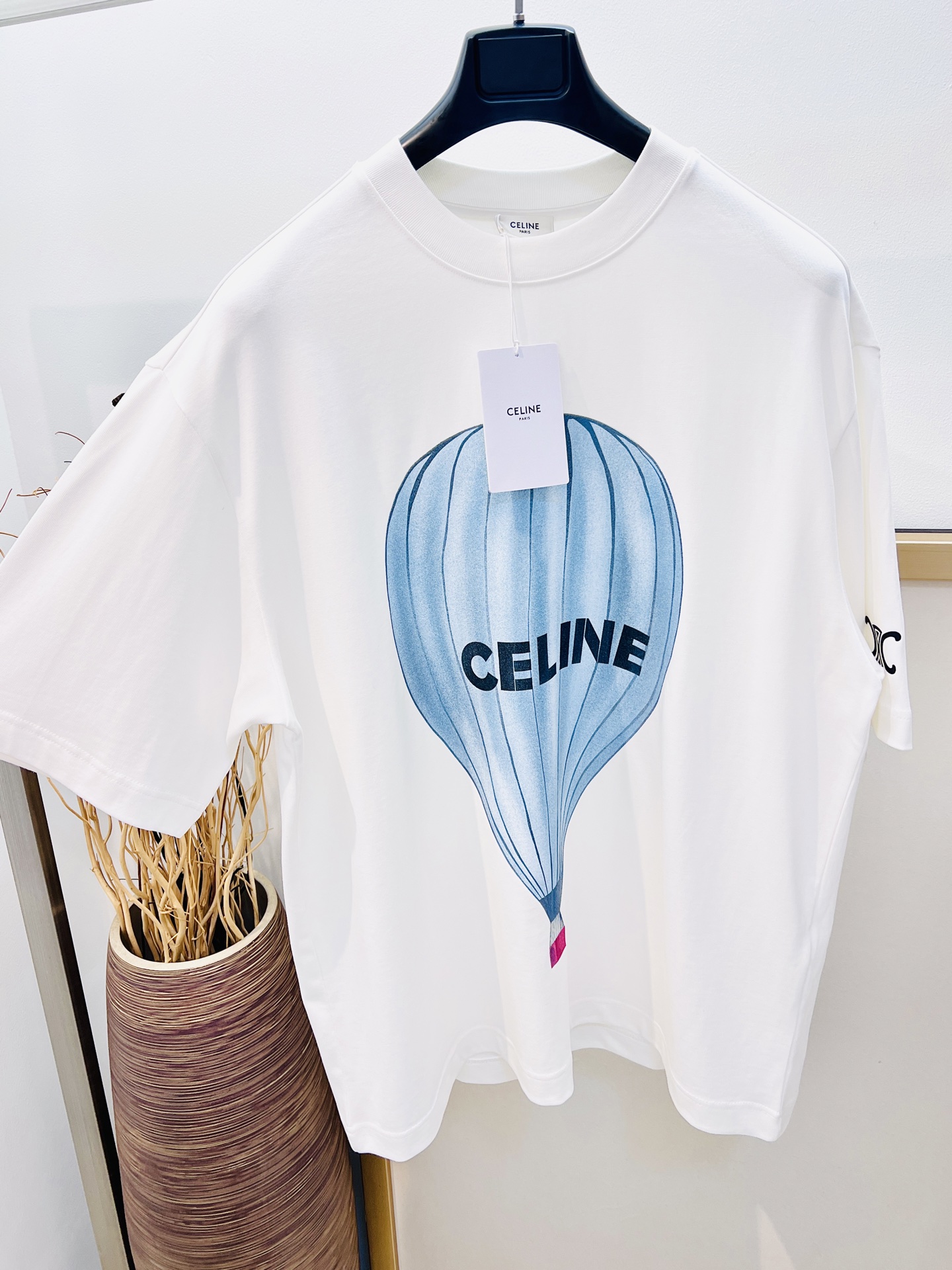 セリーヌtシャツサイズコピー トップス 純綿 シンプル 男女兼用 ホワイト_3