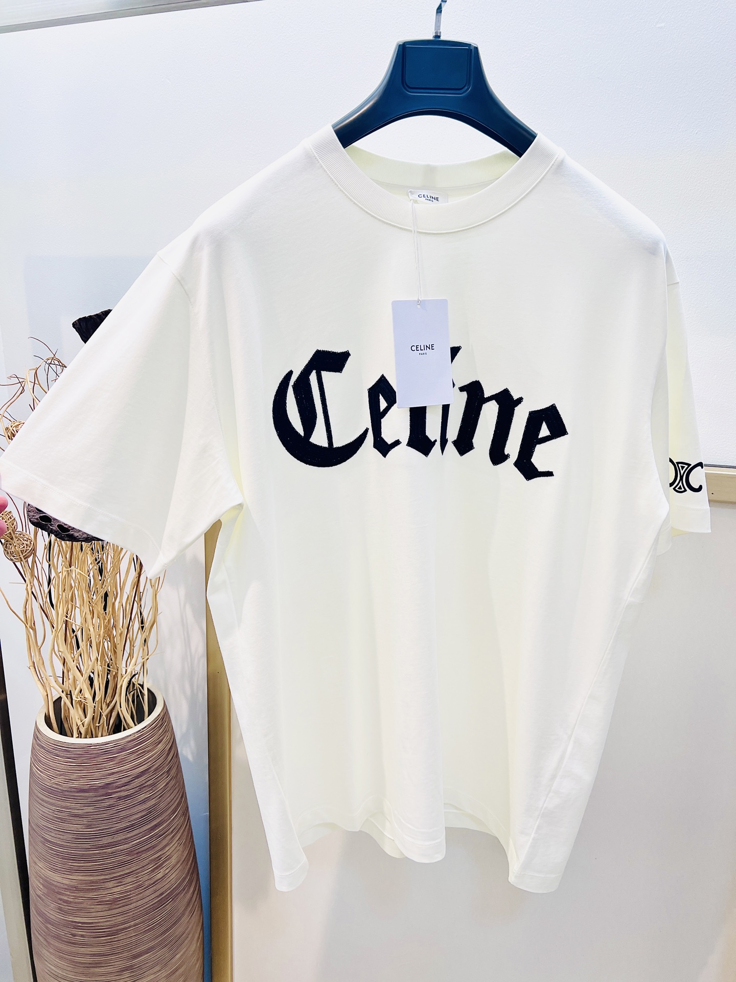 セリーヌtシャツ メンズスーパーコピー トップス 純綿 シンプル 半袖 ゆったり ホワイト_6
