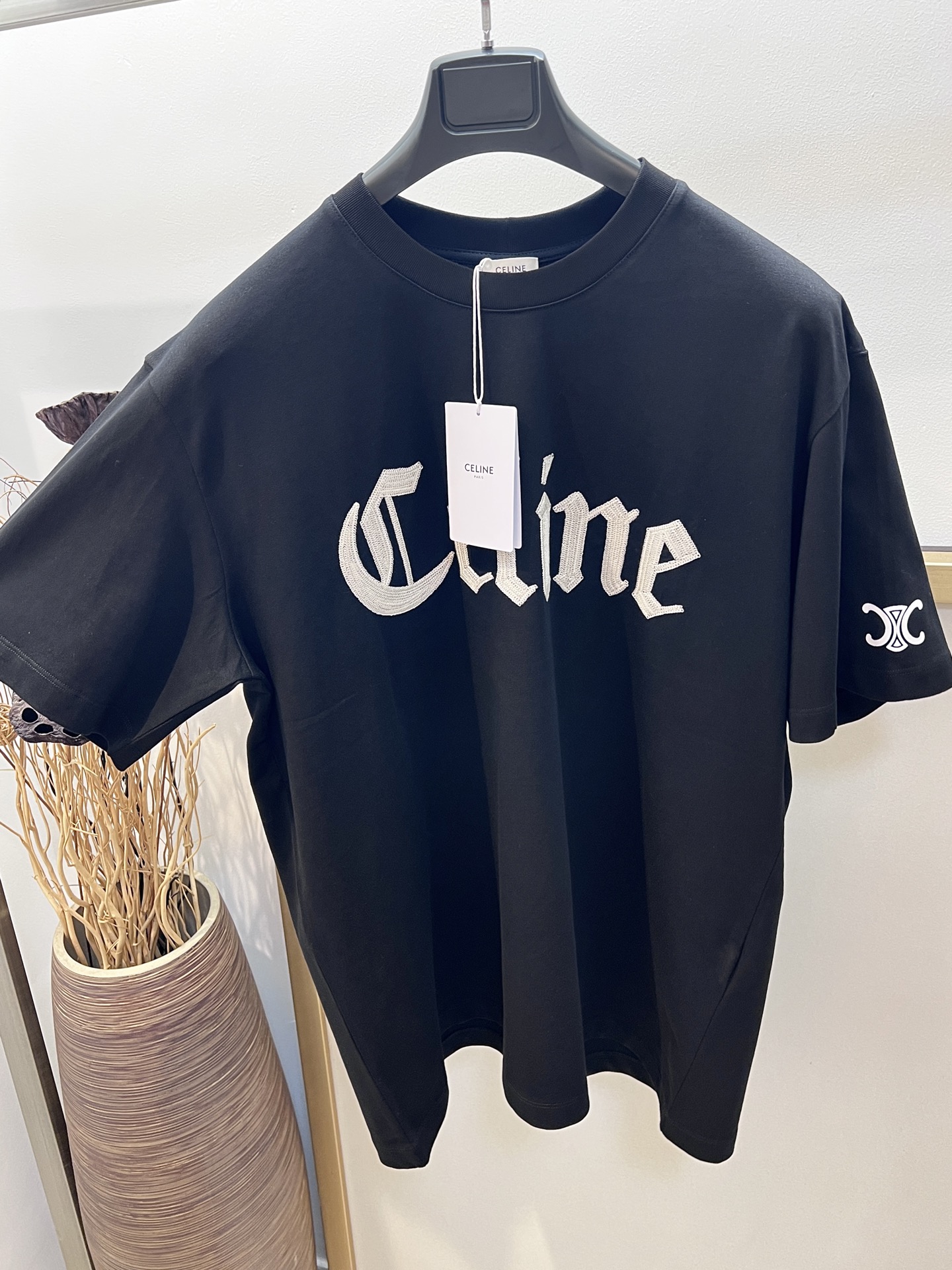 セリーヌtシャツレディース激安通販 トップス 純綿 シンプル 半袖 ゆったり ブラック_5