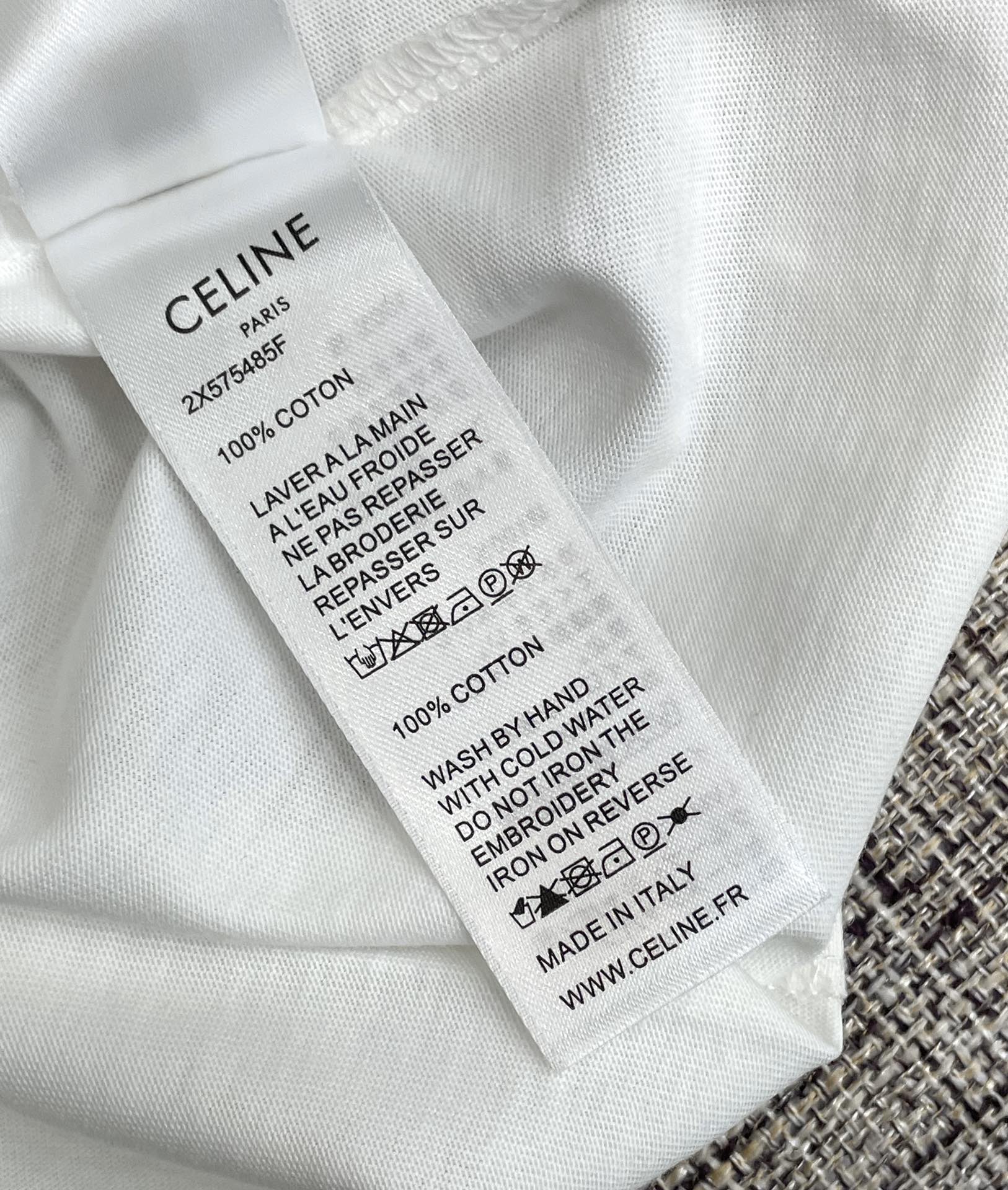 セリーヌtシャツメルカリ偽物 トップス 純綿 シンプル 半袖 ゆったり 2色可選_4