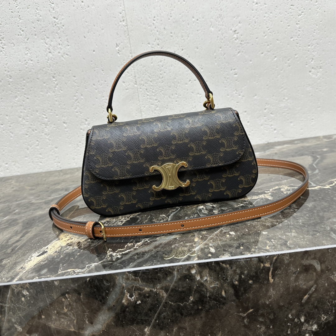 セリーヌバッグ インスタ偽物 斜め掛けバッグ  柔軟 レザー 本革 119533 花柄 ブラウン_1