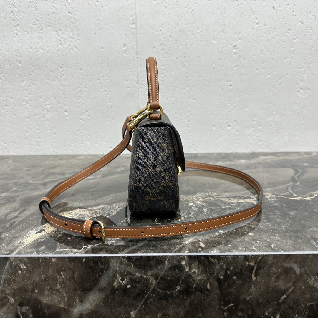 セリーヌバッグ インスタ偽物 斜め掛けバッグ  柔軟 レザー 本革 119533 花柄 ブラウン_5