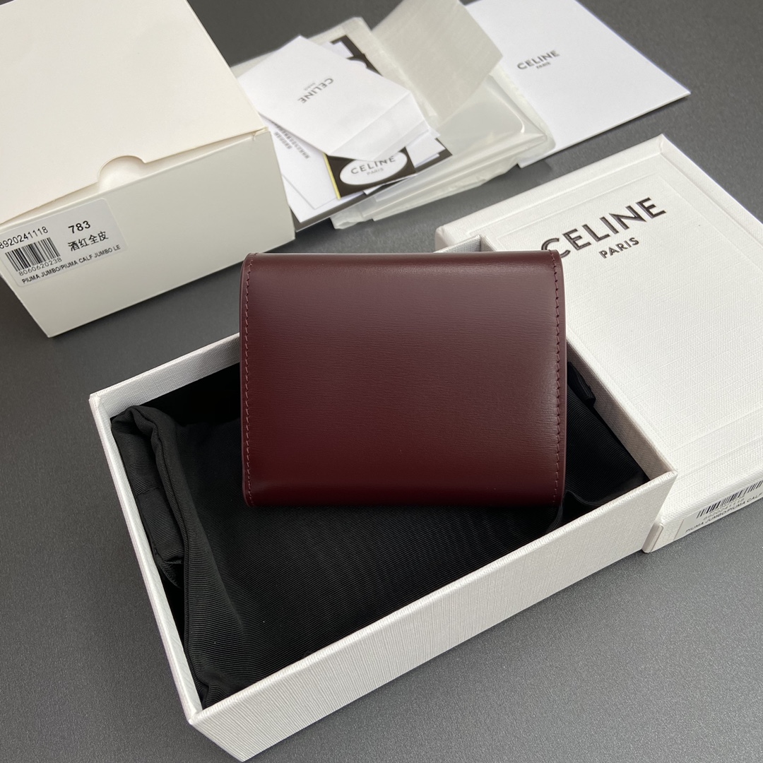 セリーヌ 財布 レディースコピー 牛革 三つ折り レザー 人気 ショット レッド_2