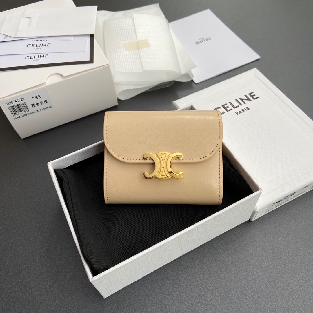 爆買いできる品質保証 celine カード ケースＮ級品 シンプル 本革 優雅 レザー ショット ベージュ色_1