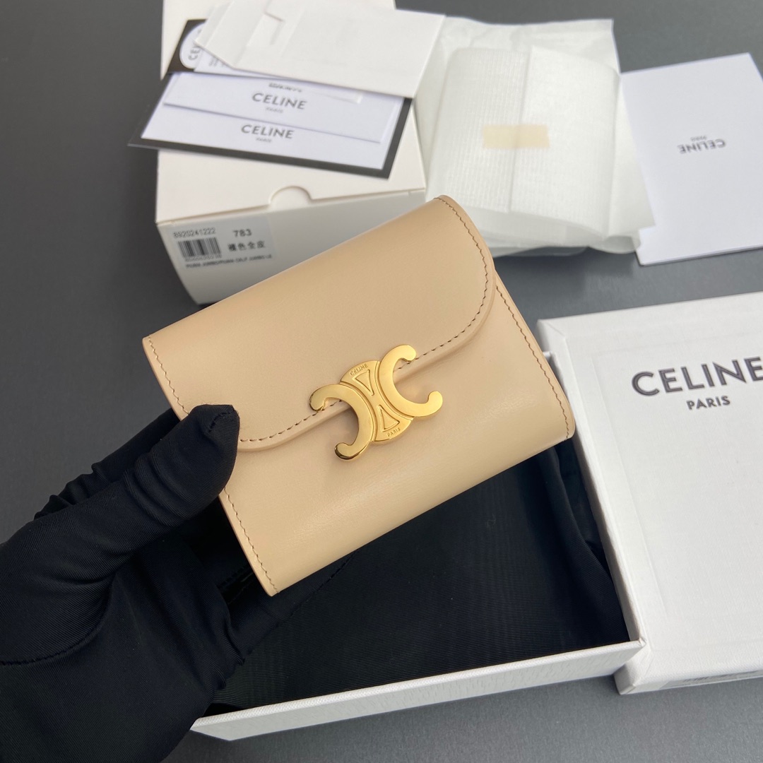 爆買いできる品質保証 celine カード ケースＮ級品 シンプル 本革 優雅 レザー ショット ベージュ色_4