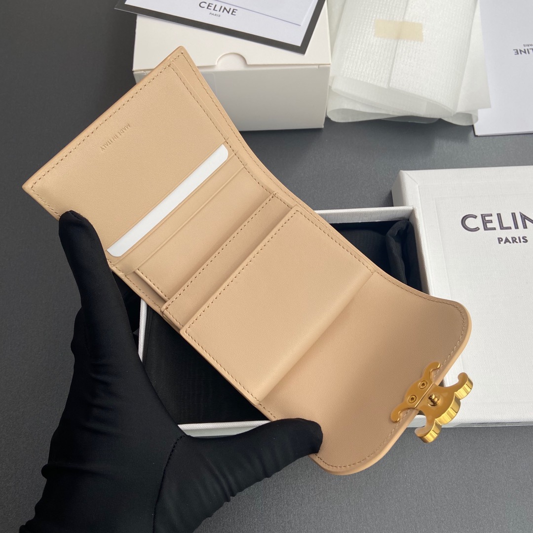 爆買いできる品質保証 celine カード ケースＮ級品 シンプル 本革 優雅 レザー ショット ベージュ色_7
