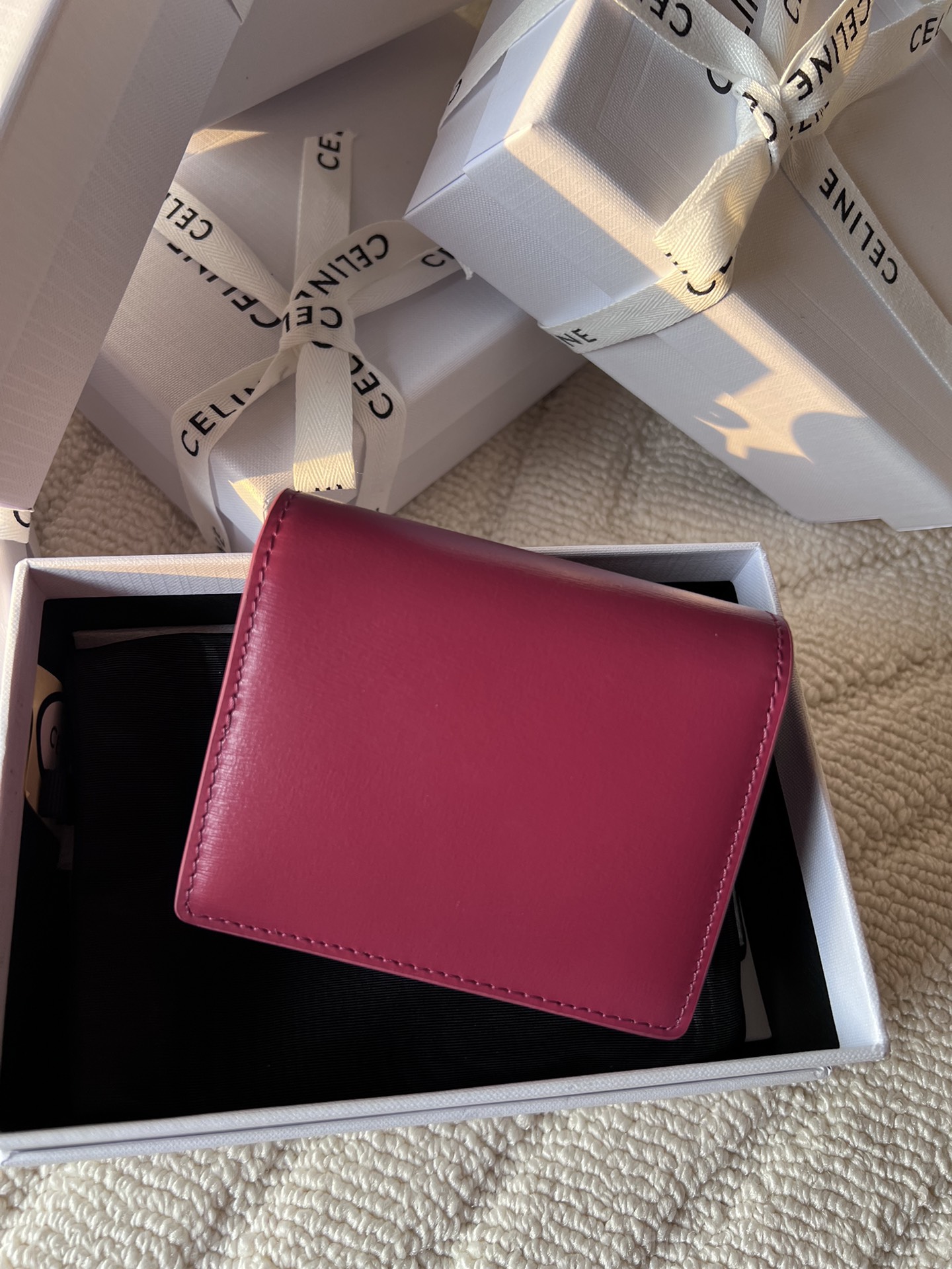 celine 財布 レディース偽物 シンプル 本革 優雅 レザー 小遣い 10M123 ローズレッド_3