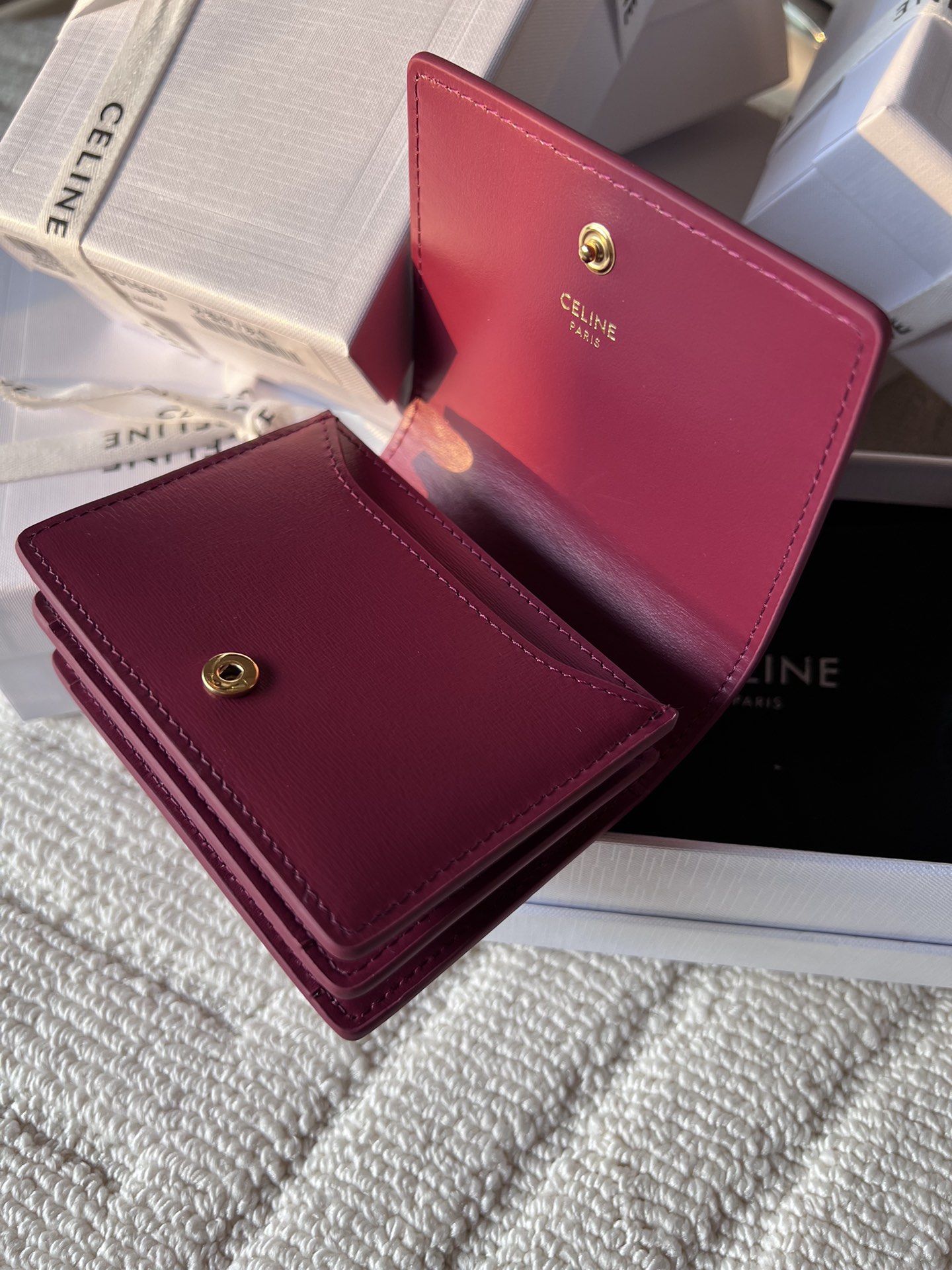 celine 財布 レディース偽物 シンプル 本革 優雅 レザー 小遣い 10M123 ローズレッド_5