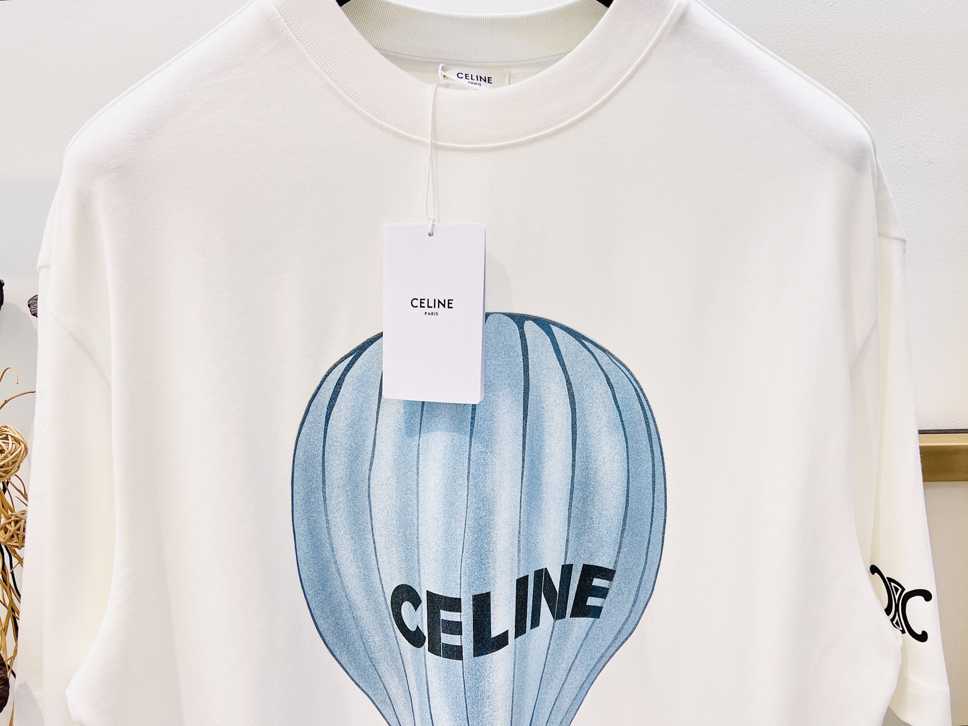 セリーヌtシャツレディースコピー トップス 半袖 男女兼用 プリント シンプル 純綿 ホワイト_5
