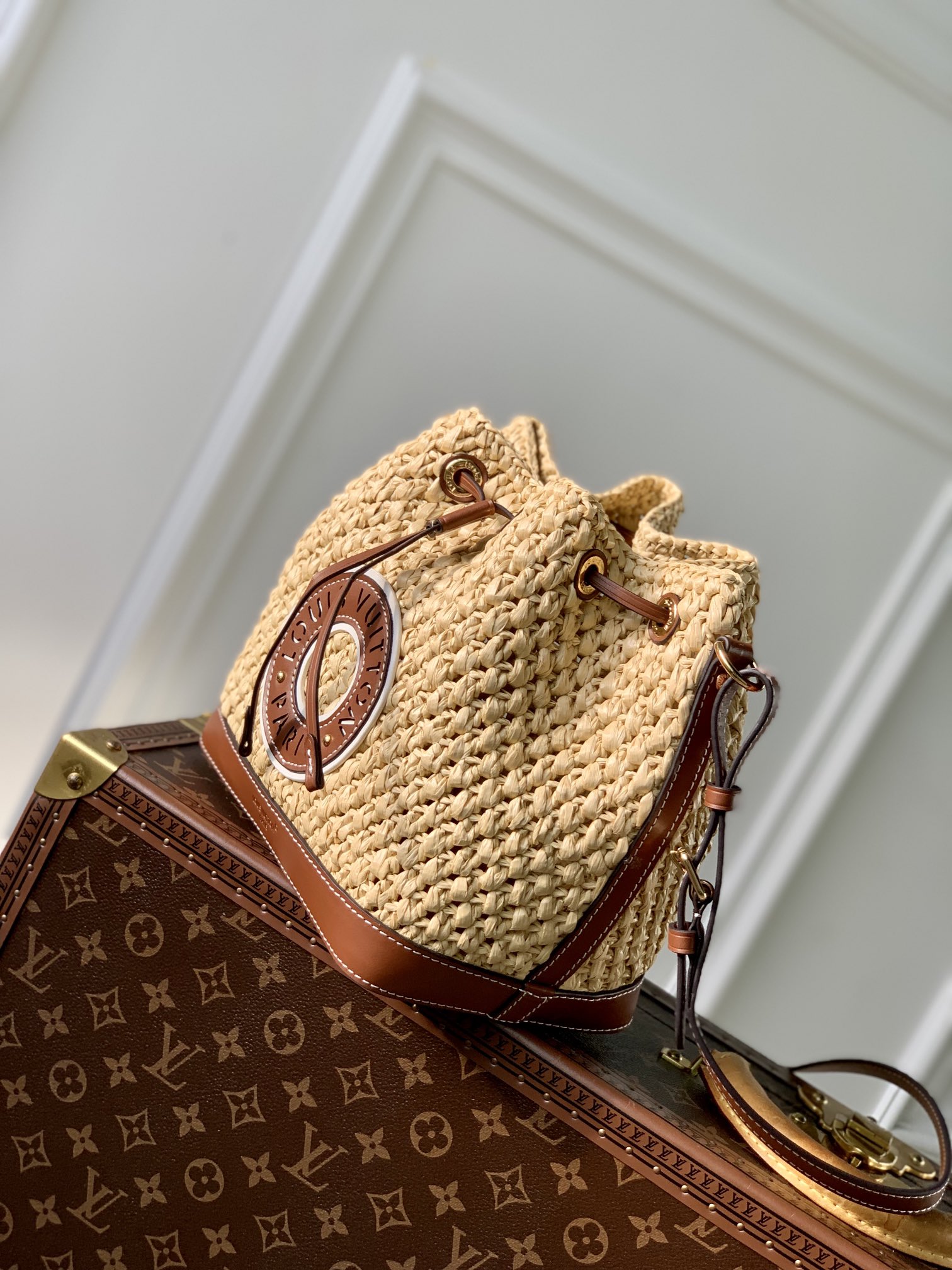 LV ショルダーバッグ ルイヴィトンバッグコピー ラフィア編み 斜め掛けバッグ  M24722 ブラウン_2