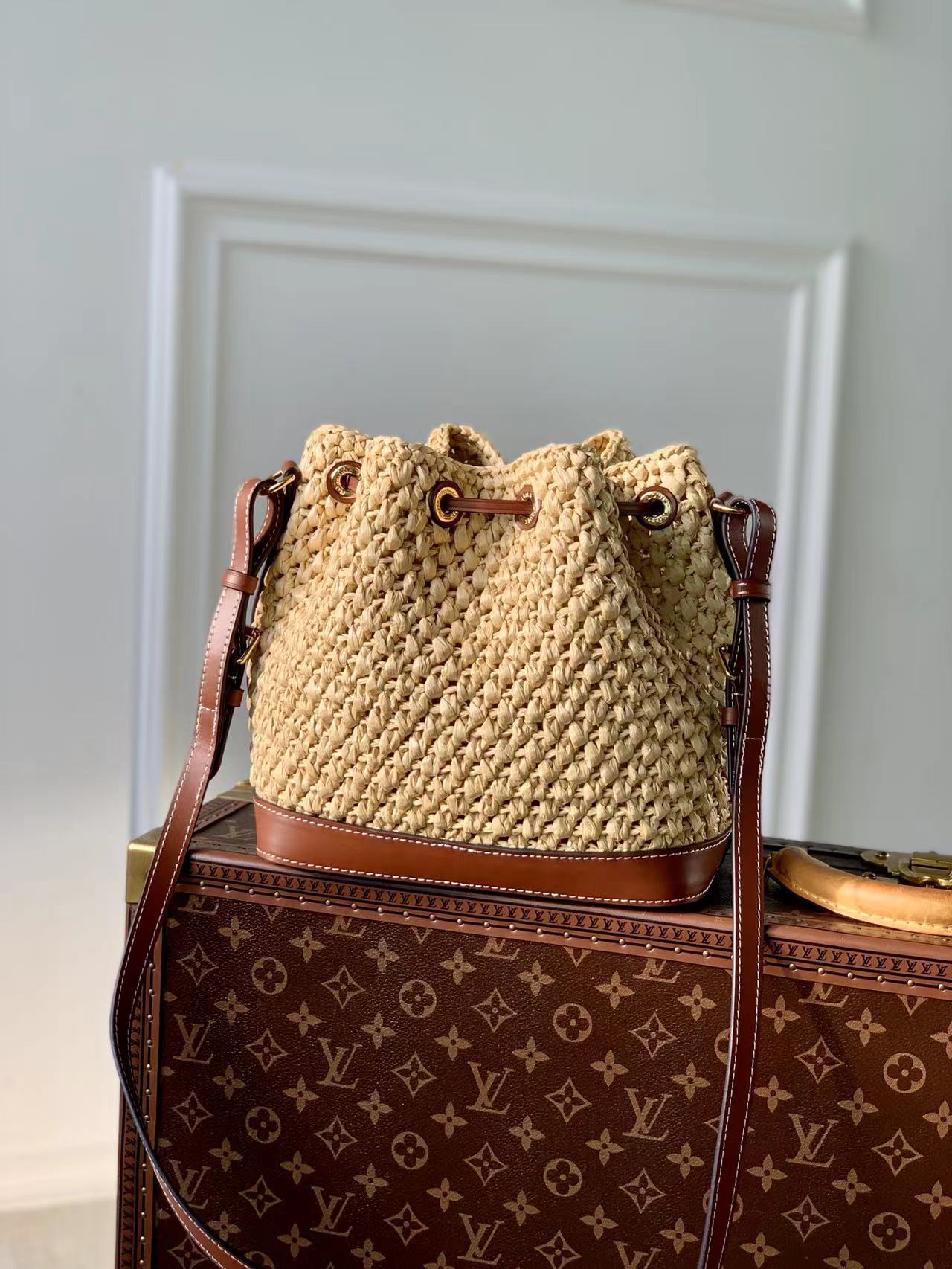 LV ショルダーバッグ ルイヴィトンバッグコピー ラフィア編み 斜め掛けバッグ  M24722 ブラウン_4