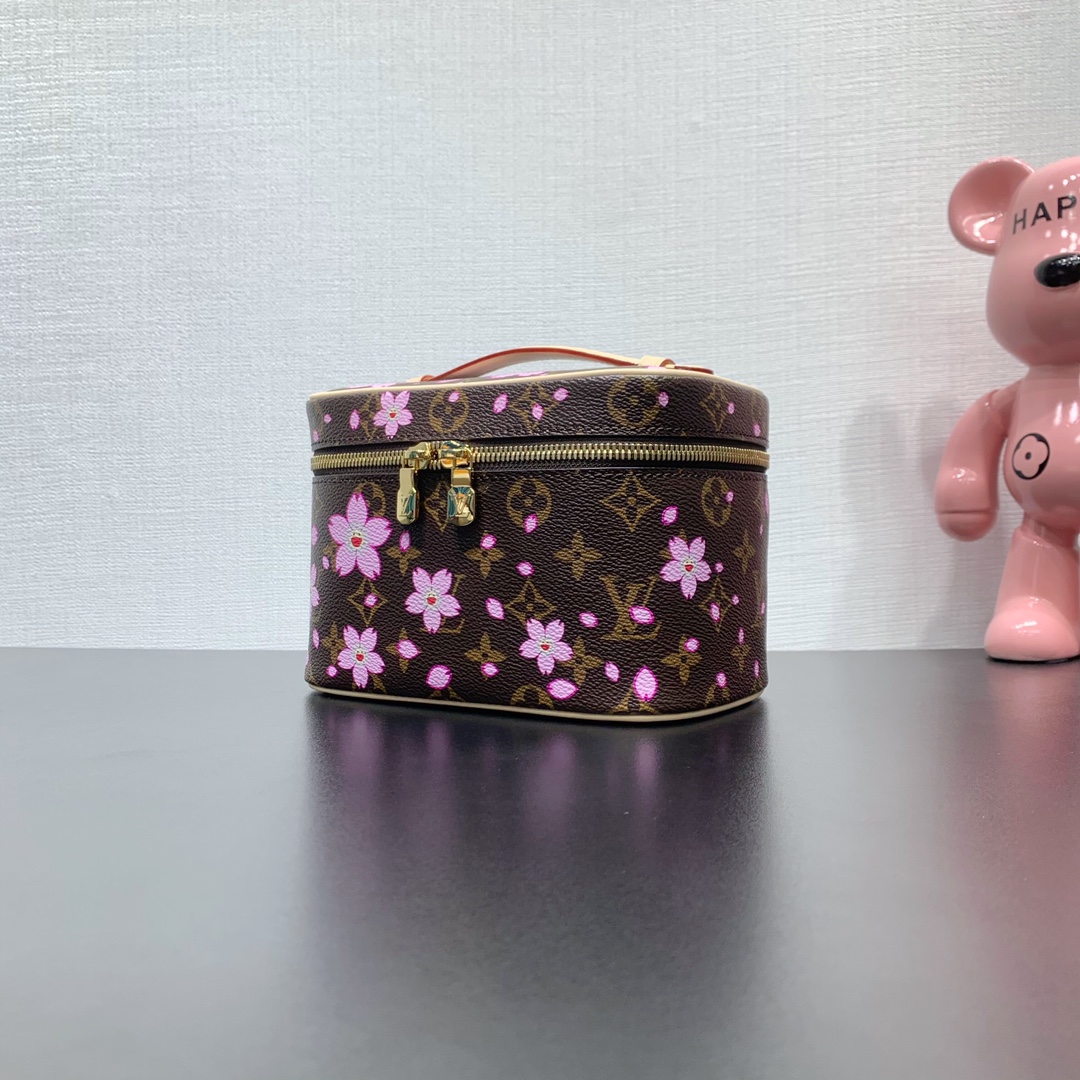ヴィトン バッグ 結婚式偽物 ミニ化粧バッグ 桜 レザー 本革 M14181 ブラウン_2
