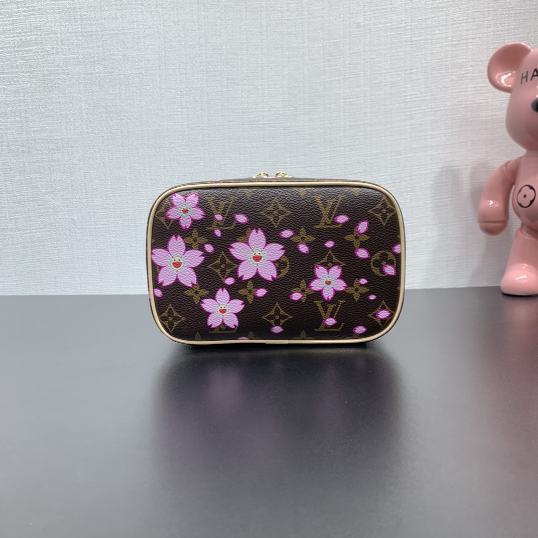 ヴィトン バッグ 結婚式偽物 ミニ化粧バッグ 桜 レザー 本革 M14181 ブラウン_3