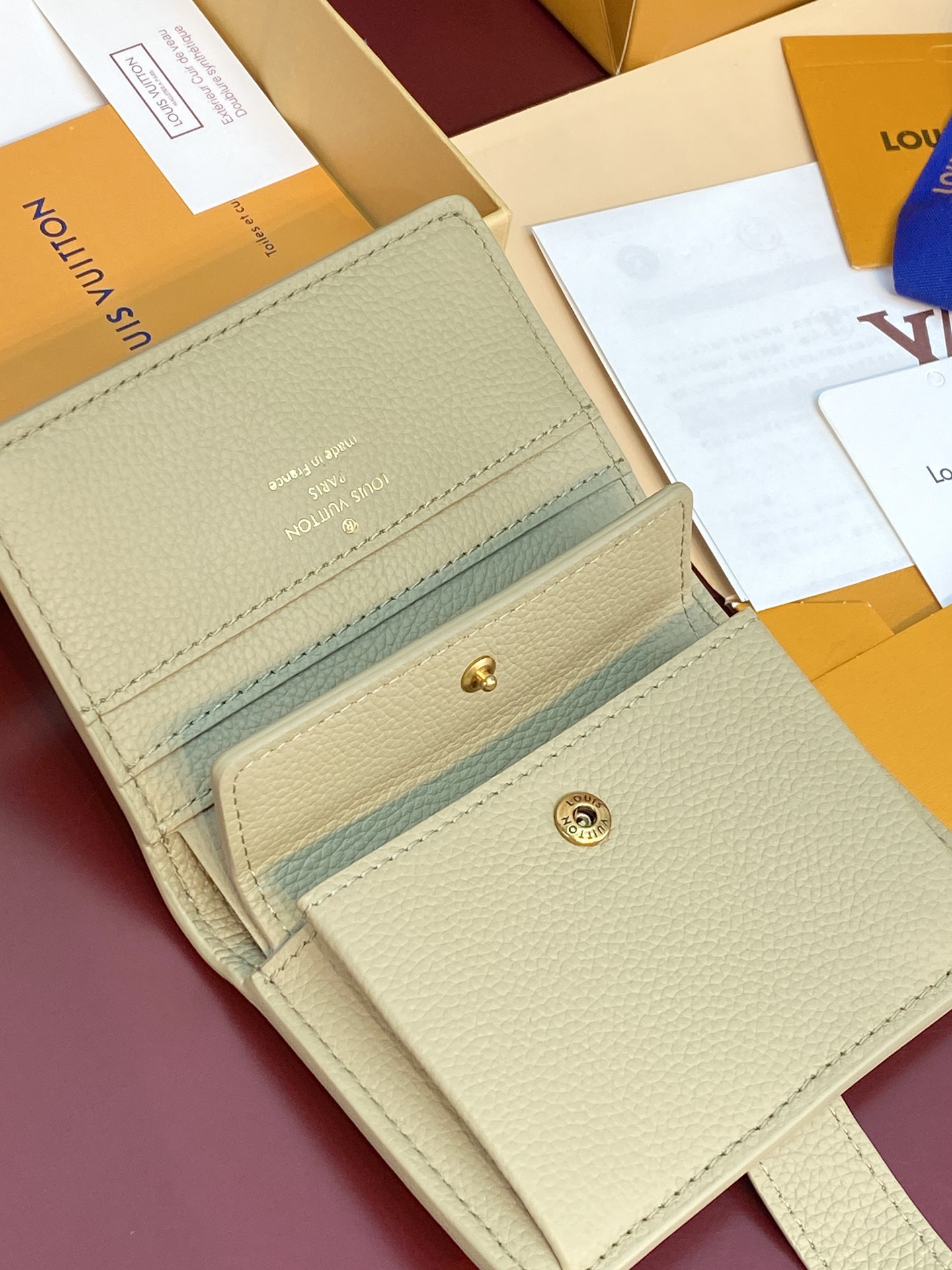 ルイヴィトン財布 買取価格スーパーコピー レザー 本革 シンプル M12408 二つ折り ベージュ色_6