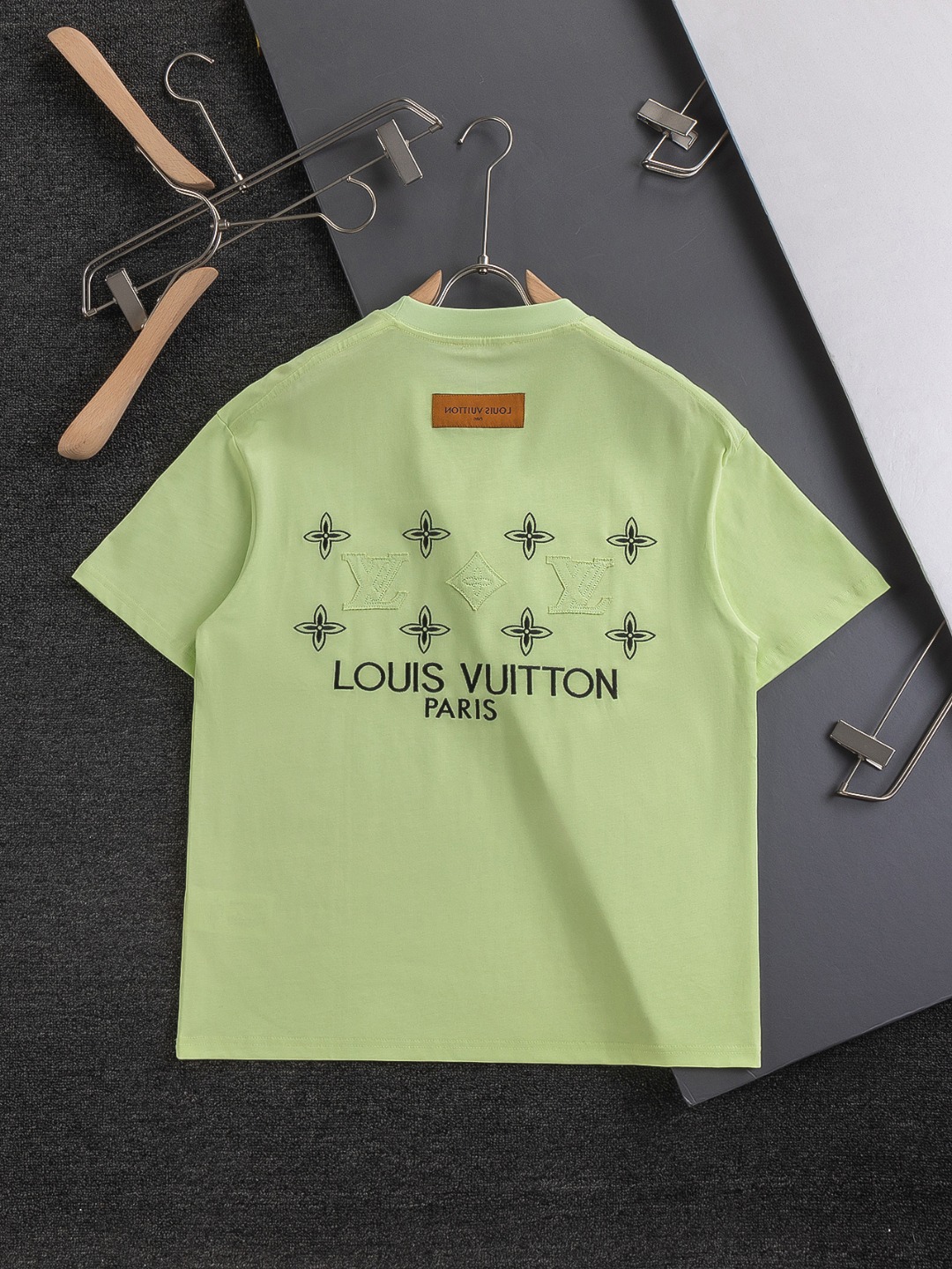 ルイヴィトンtシャツスーパーコピー 純綿 トップス 半袖 プリント ゆったり グリーン_2