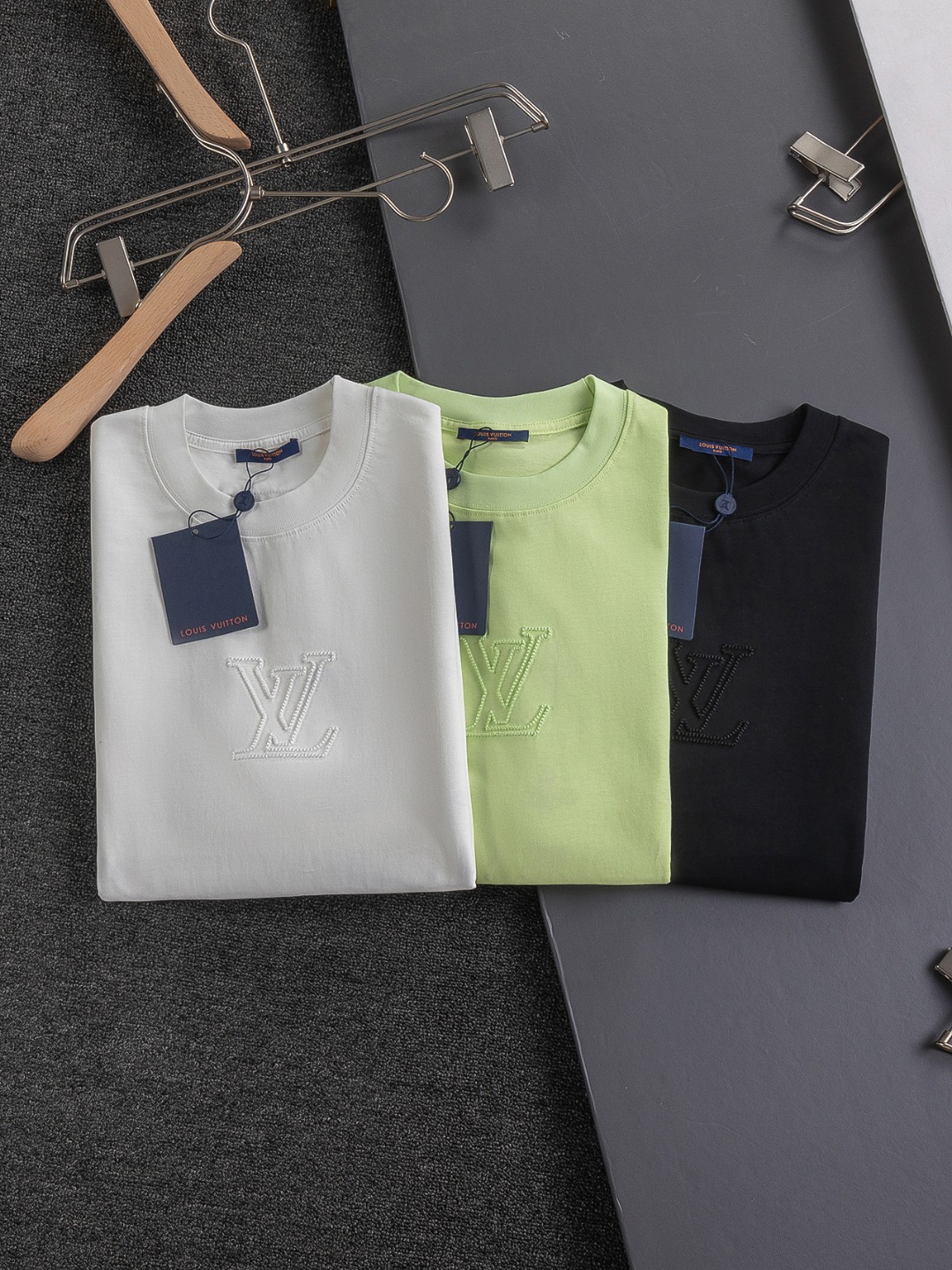 ルイヴィトンtシャツスーパーコピー 純綿 トップス 半袖 プリント ゆったり グリーン_3