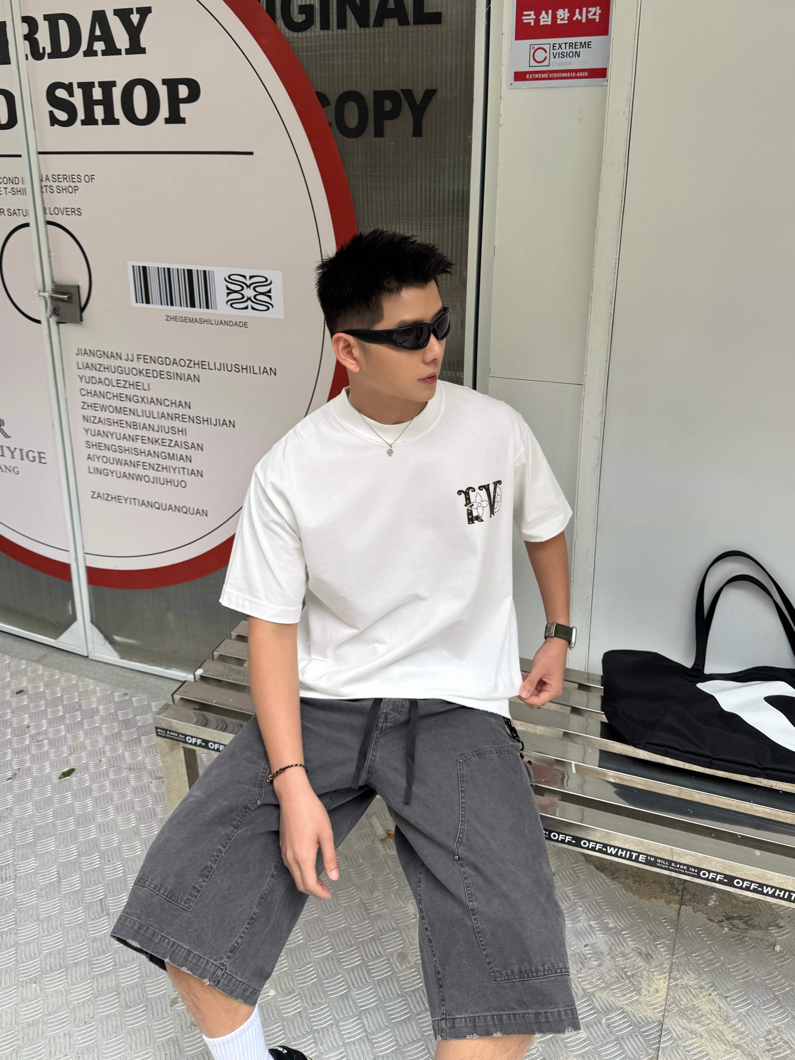 ルイヴィトンtシャツレディース偽物 シンプル 純綿 トップス 半袖 男女兼用 ホワイト_6