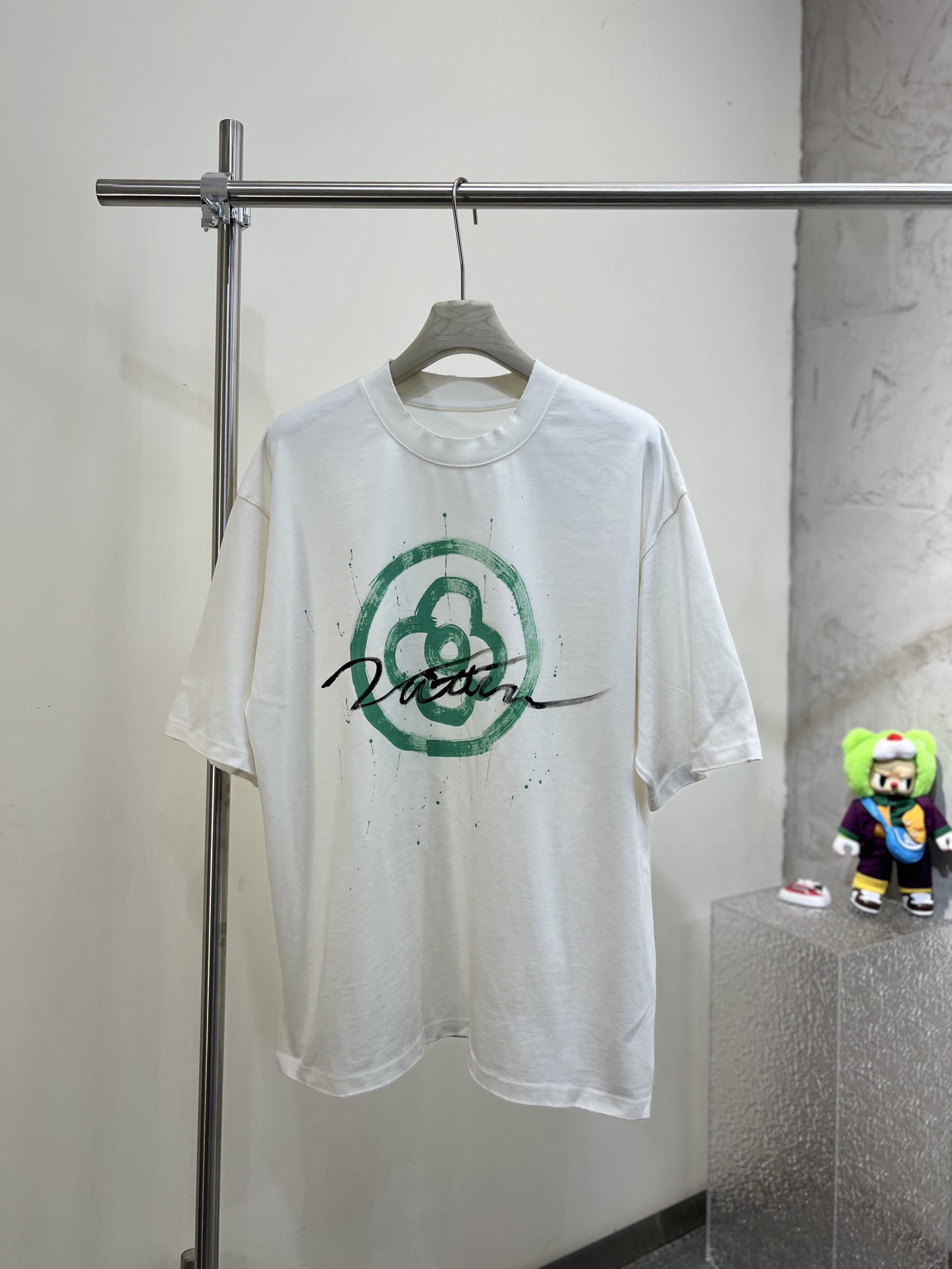 ルイヴィトンtシャツコーデコピー 柔らかい シンプル 純綿 トップス 半袖 男女兼用 ホワイト_1