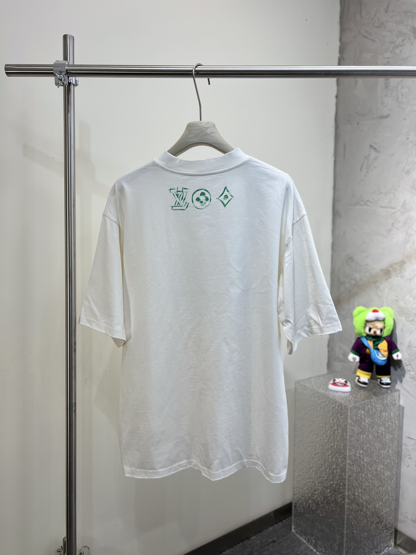 ルイヴィトンtシャツコーデコピー 柔らかい シンプル 純綿 トップス 半袖 男女兼用 ホワイト_7