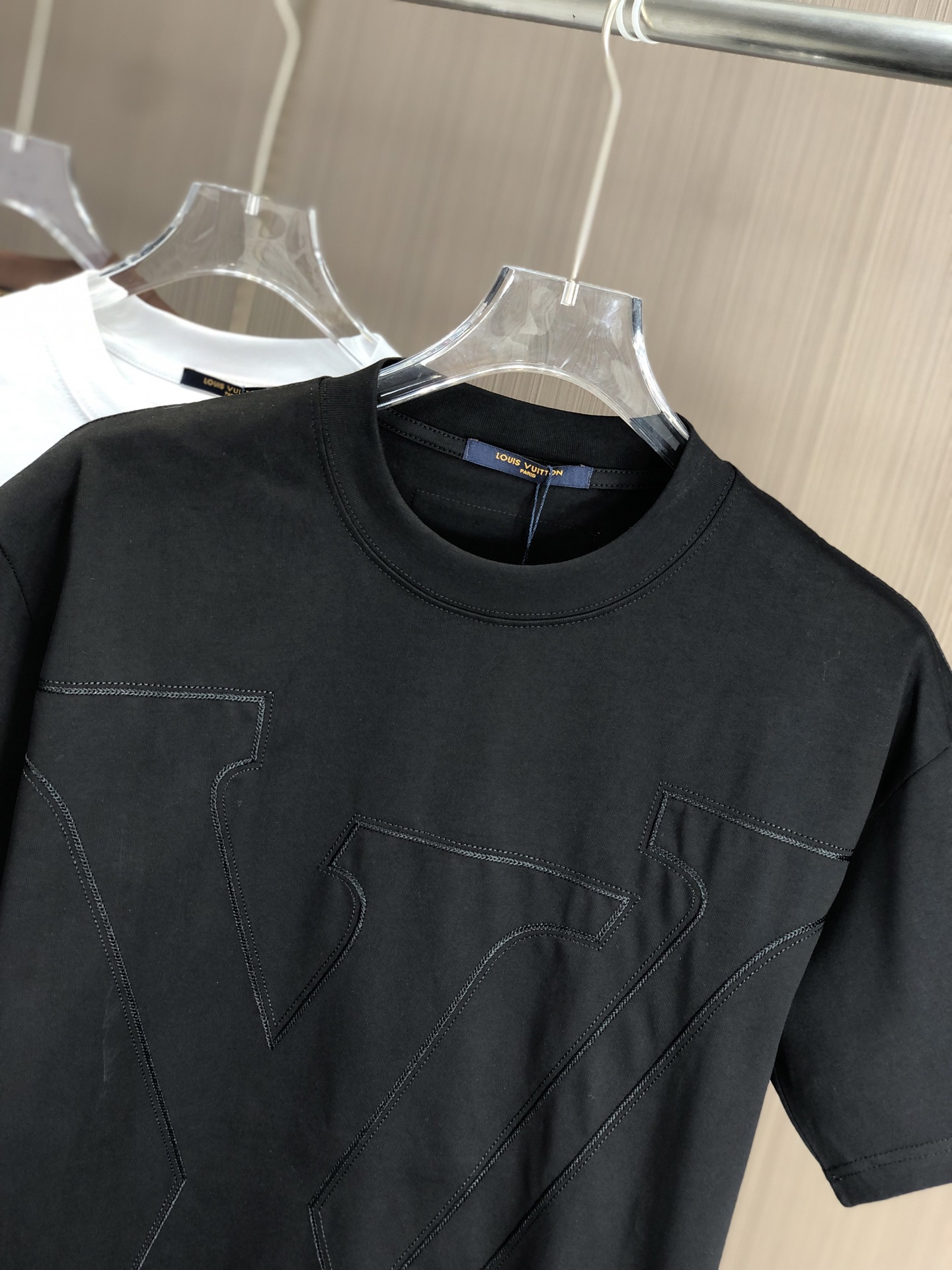 超激得価格 tシャツ ルイヴィトンコピー 柔らかい シンプル 純綿 トップス ゆったり ブラック_2