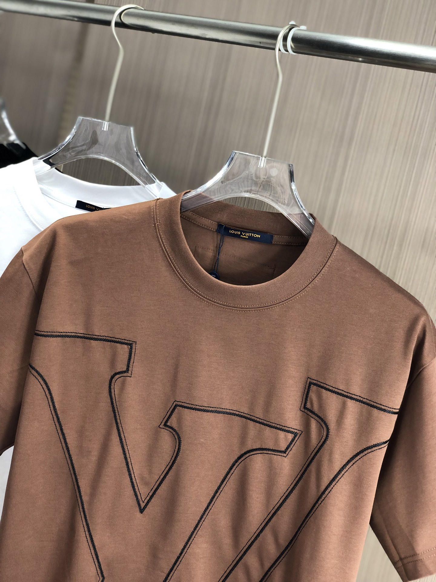 ルイヴィトンtシャツ メンズスーパーコピー 柔らかい 短袖 純綿 トップス ゆったり ブラウン_2