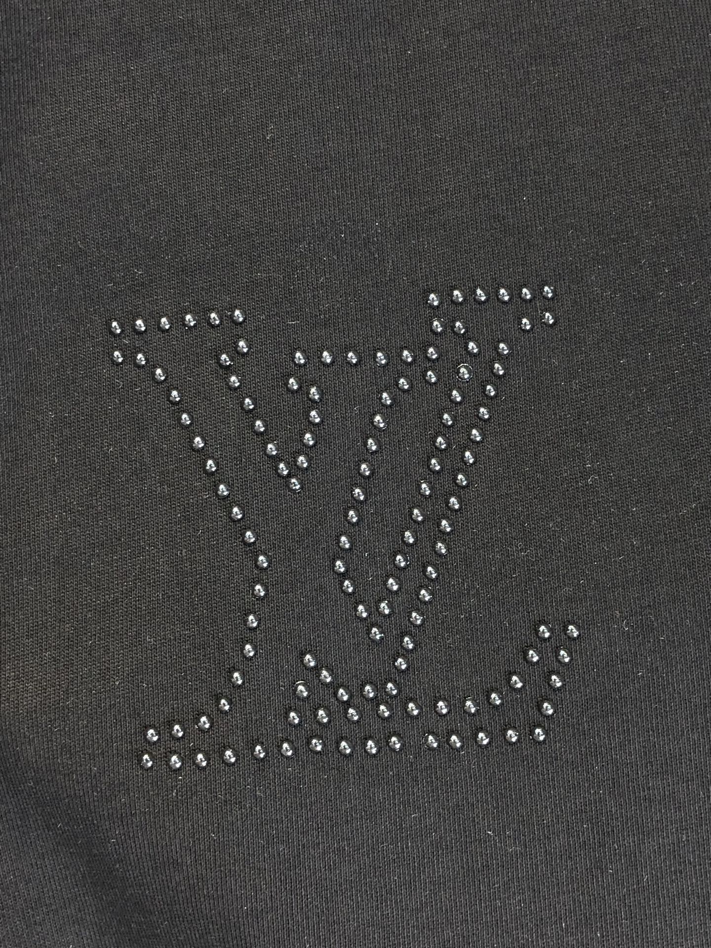 ヴィトン クマ tシャツ偽物 柔らかい 短袖 純綿 トップス 男女兼用 ゆったり ブラック_7