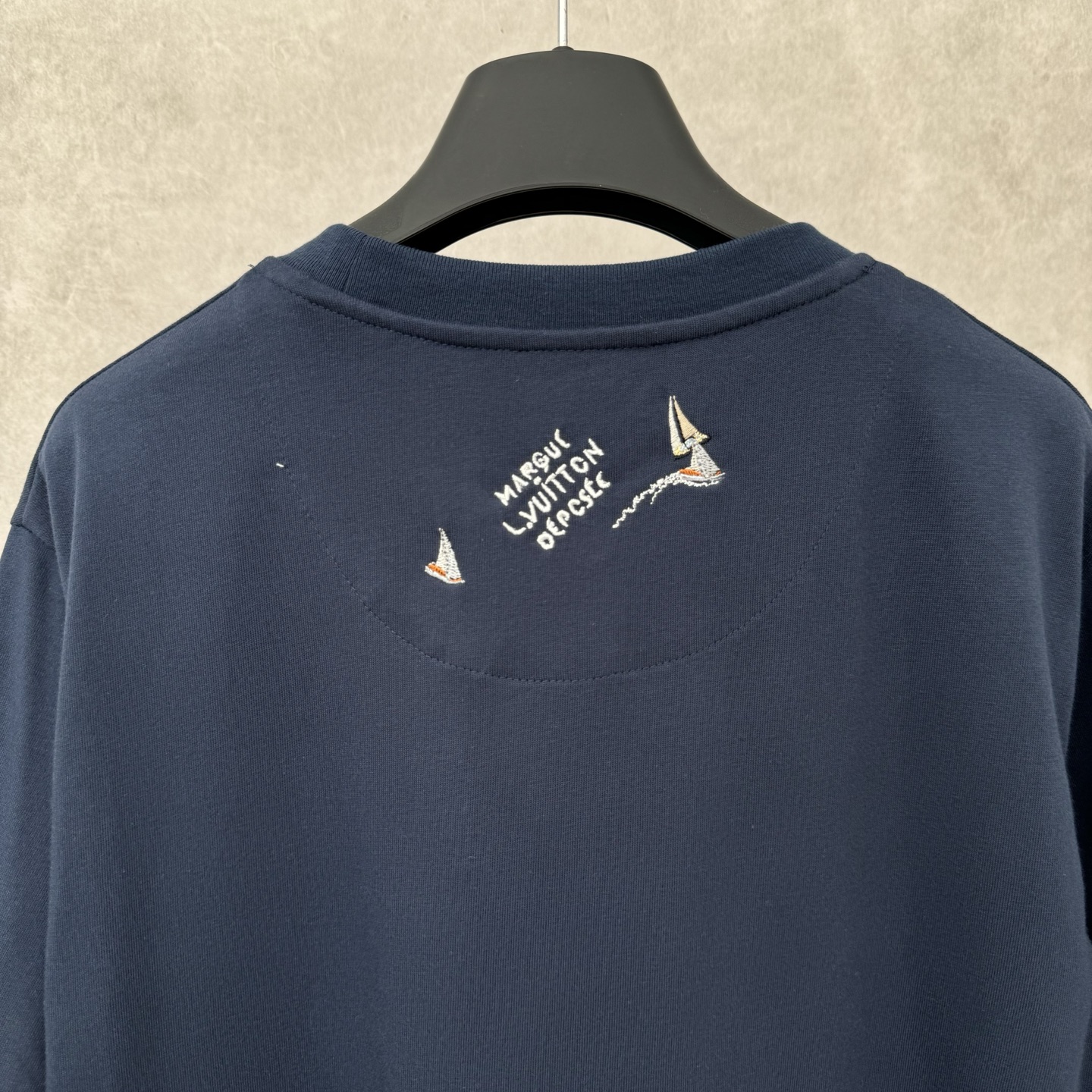 ルイヴィトン ロゴtシャツ偽物 ゆったり 短袖 純綿 トップス ロゴプリント 柔軟 ブルー_7
