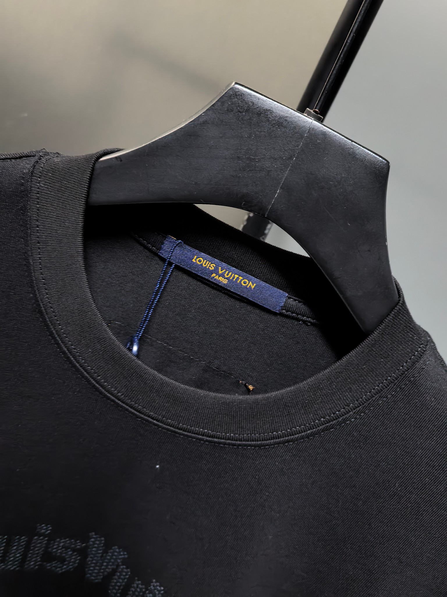 ヴィトン tシャツ 公式コピー シンプル ゆったり 短袖 純綿 トップス ロゴ刺繍 ブラック_4