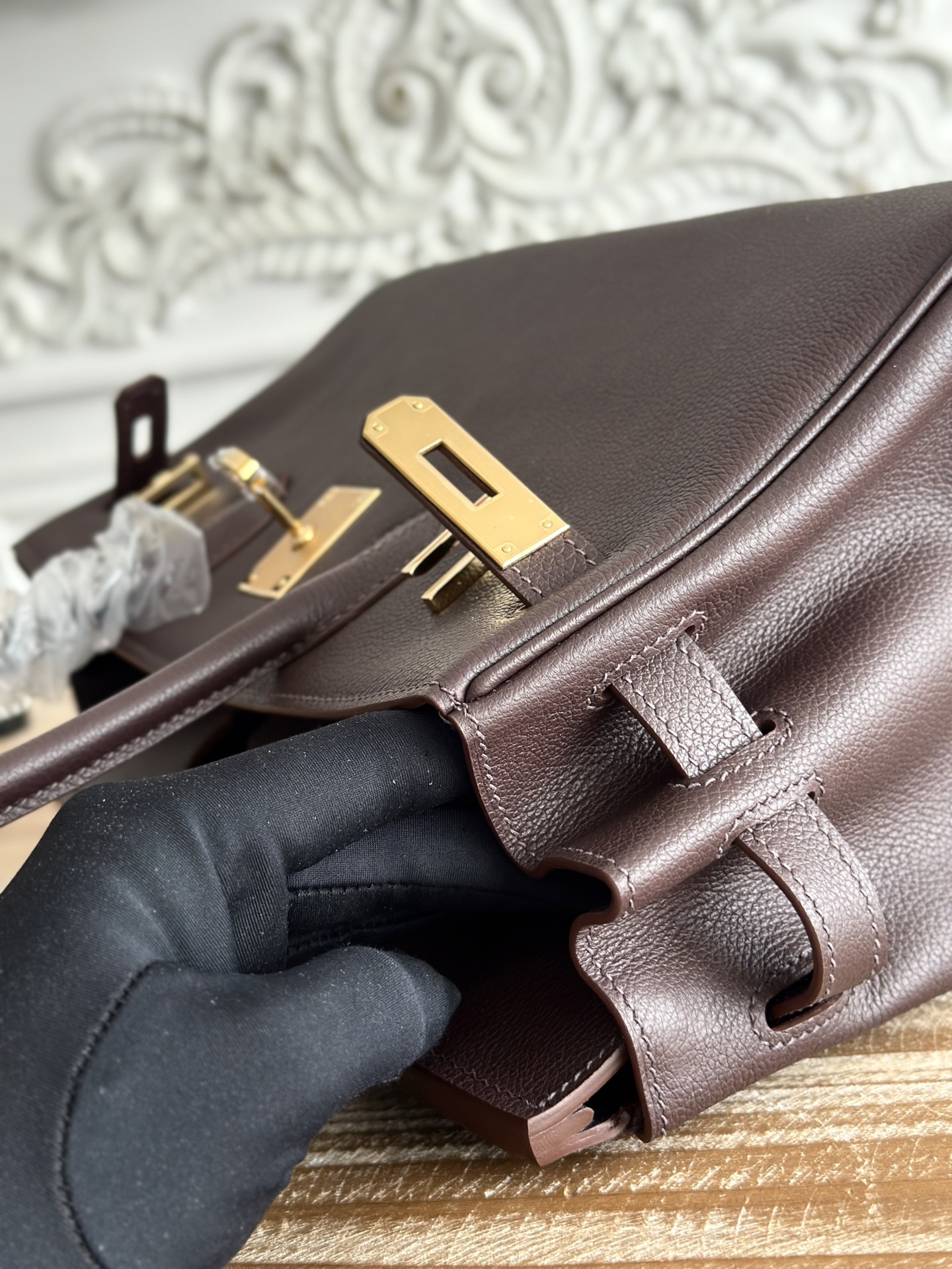 ショルダーバッグ エルメスバッグ激安通販 ハンドバッグ 本革 レザー 都市風 ゴールドバックル ブラウン_8