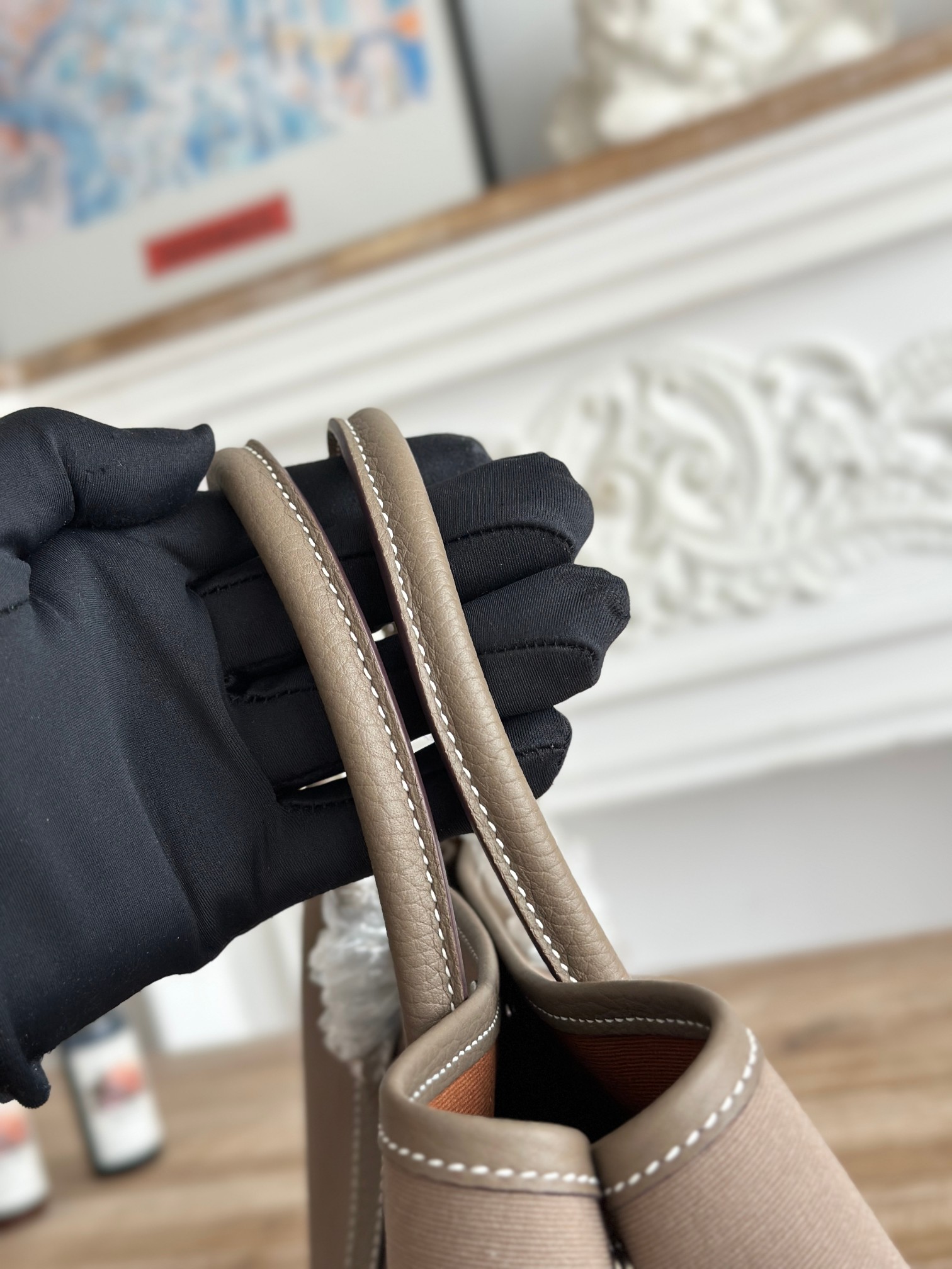 エルメス バッグインバックコピー 大容量 ママバッグ ハンドバッグ 本革 レザー 軽量 ベージュ色_4