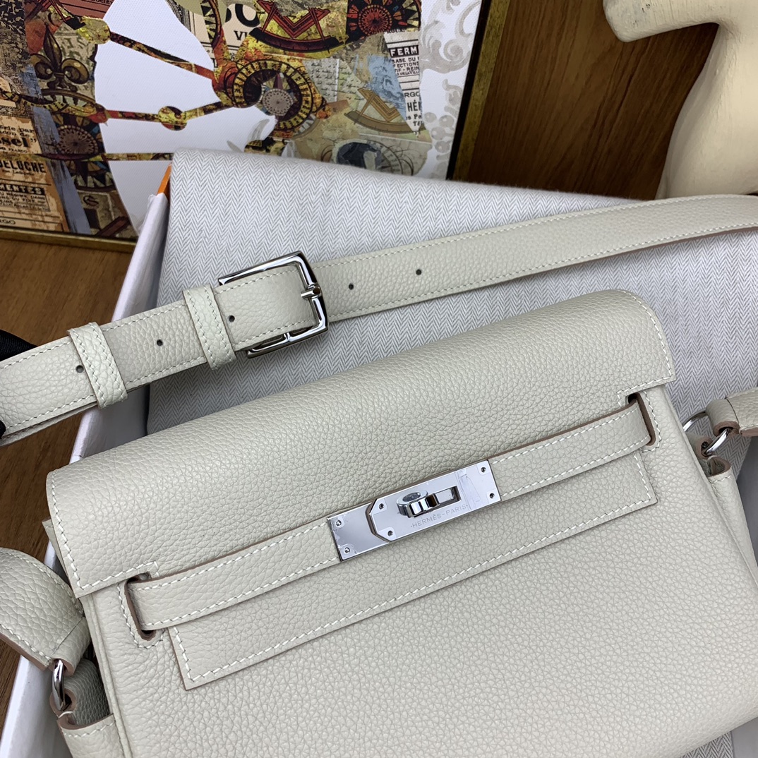 エルメス バッグ 後悔スーパーコピー メンズ 紳士 ビジネス 通勤 斜め掛けバッグ シルバーバックル ホワイト_5