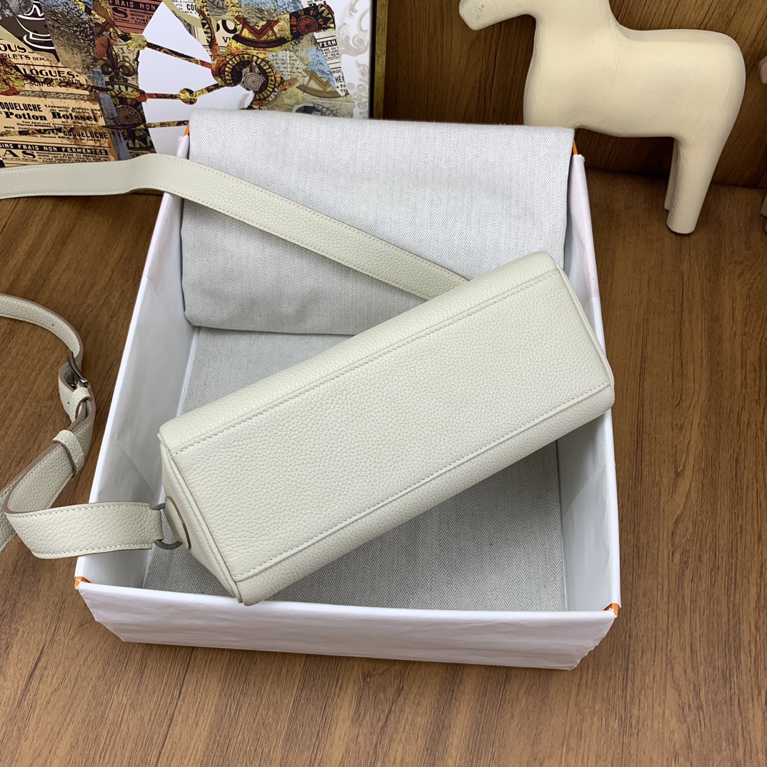 エルメス バッグ 後悔スーパーコピー メンズ 紳士 ビジネス 通勤 斜め掛けバッグ シルバーバックル ホワイト_8