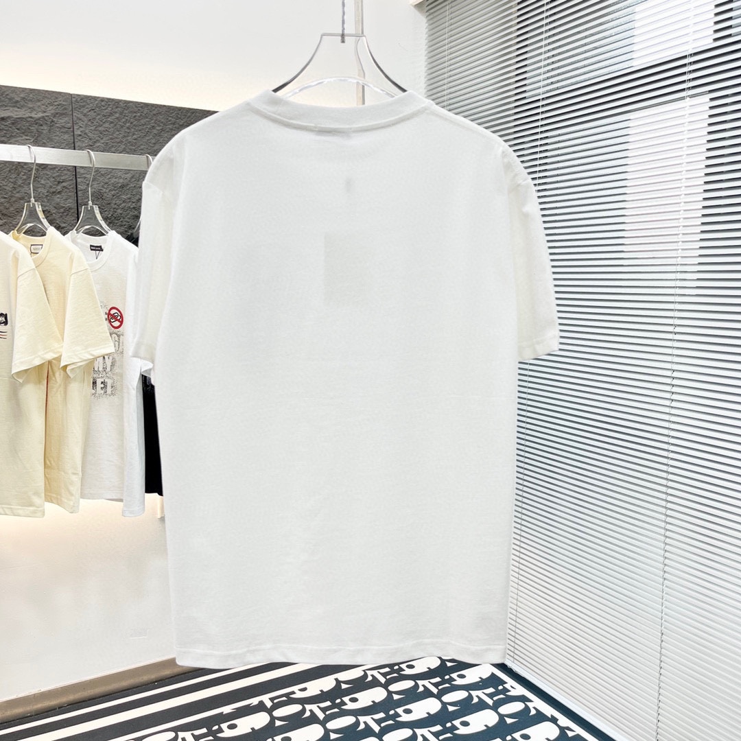 プラダ t シャツ メンズ激安通販 半袖 トップス プリント 純綿 ゆったり 通気性いい ホワイト_3
