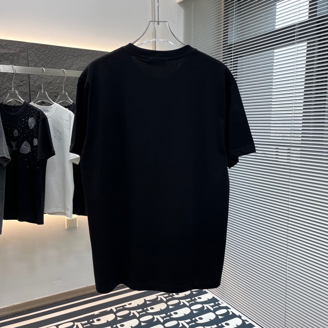 prada ティー シャツ偽物 半袖Ｔシャツ トップス プリント 純綿 ゆったり 通気性いい ブラック_7