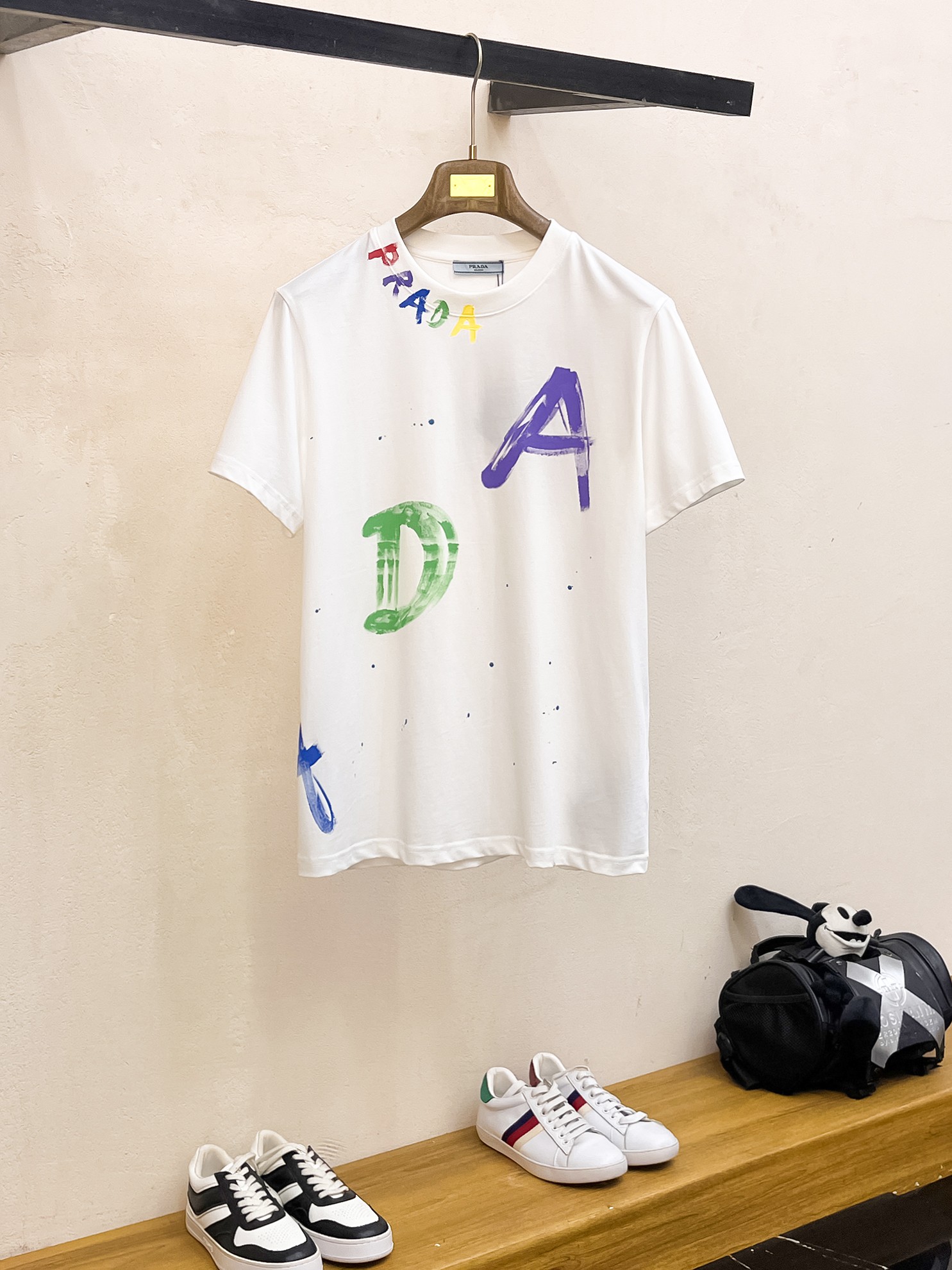 プラダ t シャツ レディースコピー 半袖 トップス プリント 純綿 ゆったり シンプル ホワイト_1
