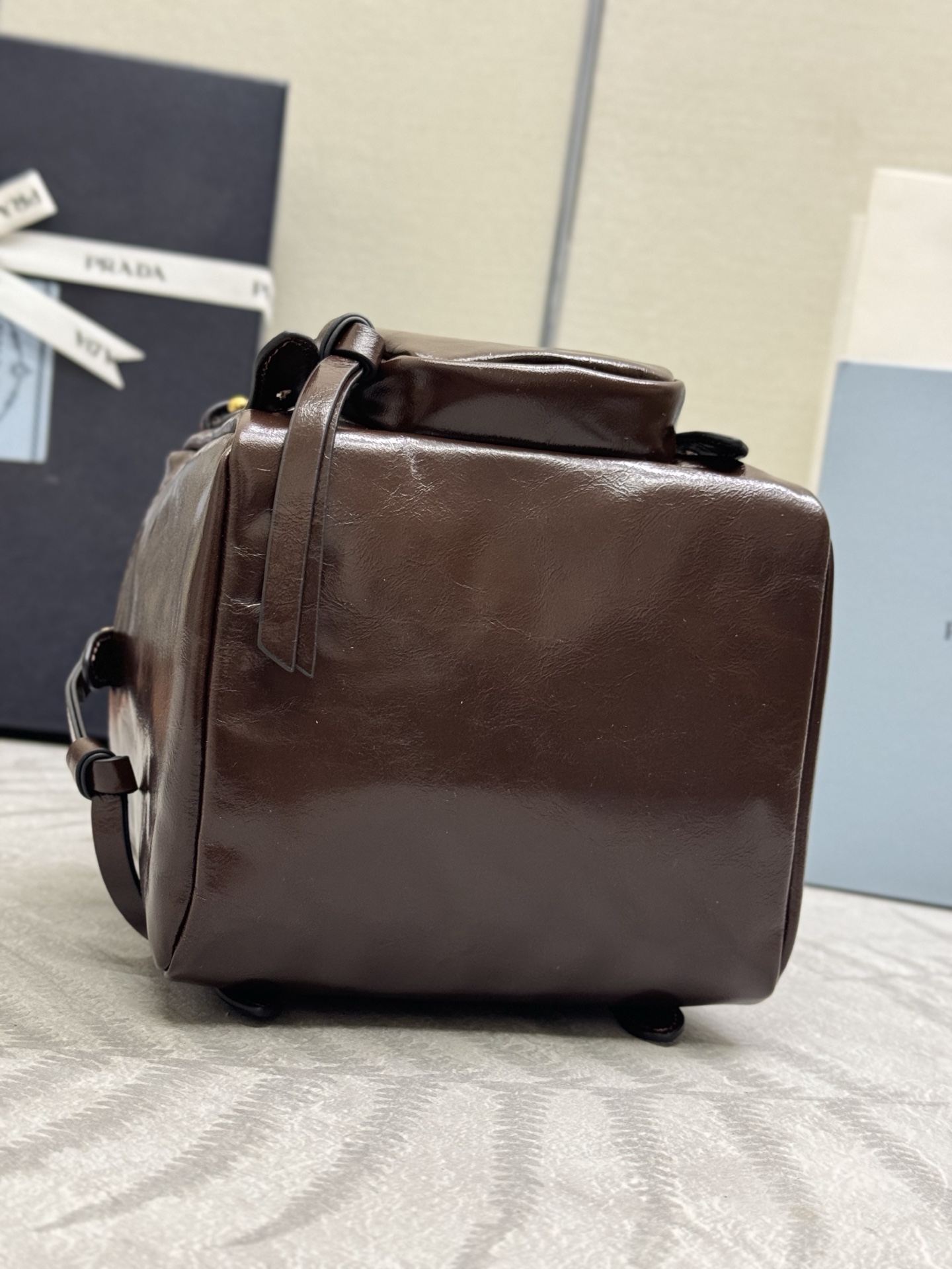 数量限定の爆買 プラダ サブバッグコピー ハンドバッグ 牛革 レザー 上質 1BB137 ブラウン_7